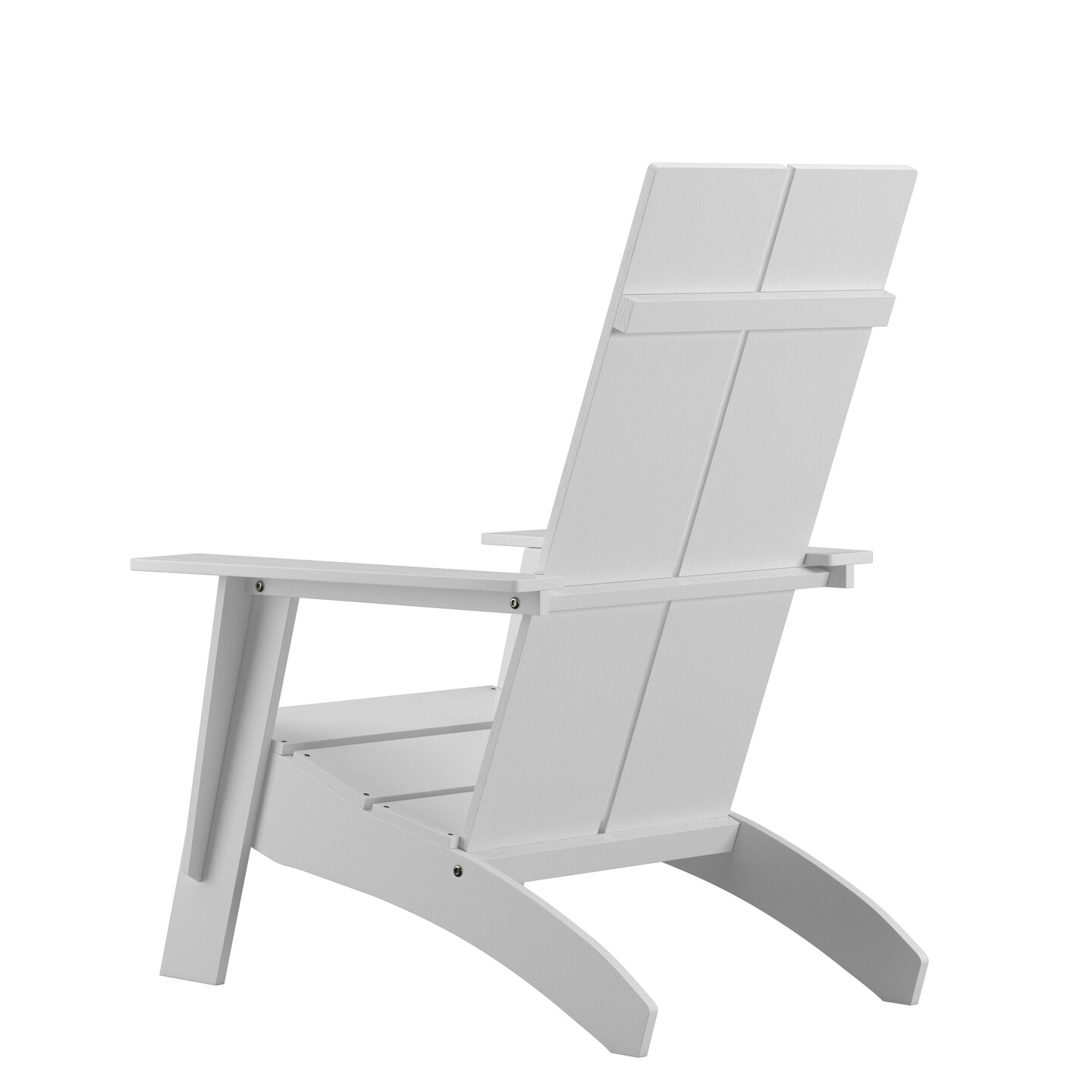 Merrick Lane Piedmont Modern 2 Slat Back All-Weather Poly Resin Wood Adirondack Chair