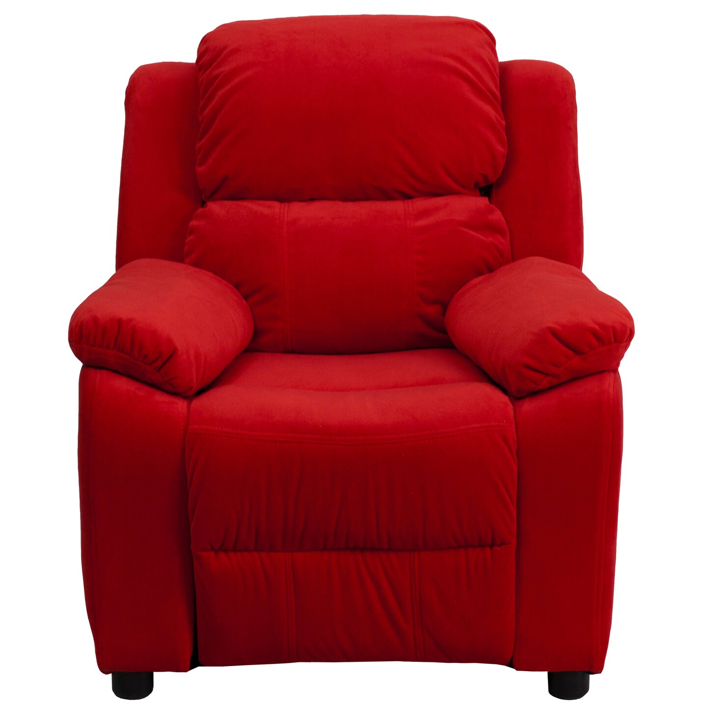 Emma and Oliver Deluxe Padded Contemporary Kids Recliner with Storage Arms
