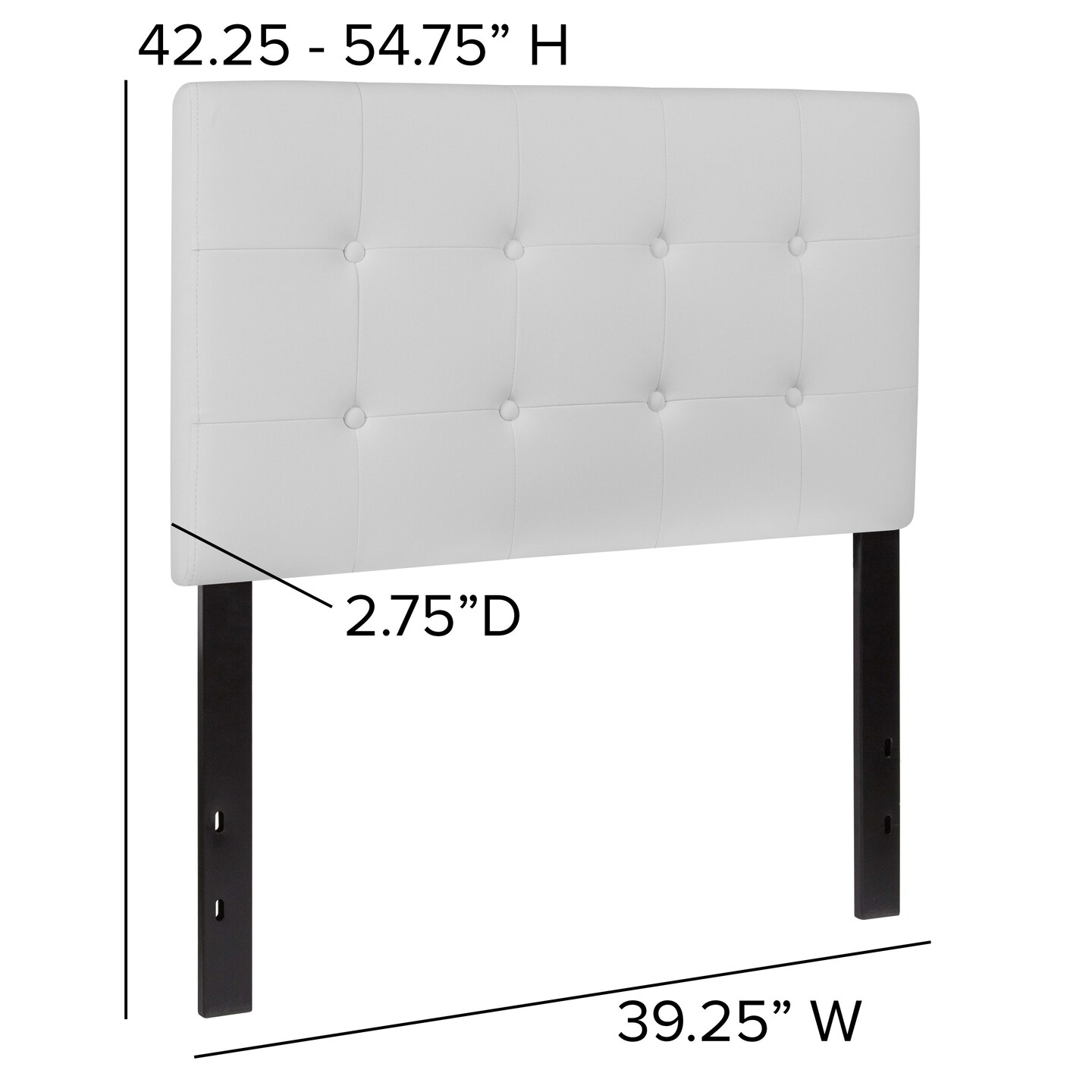 Emma and Oliver Button Tufted Upholstered Headboard
