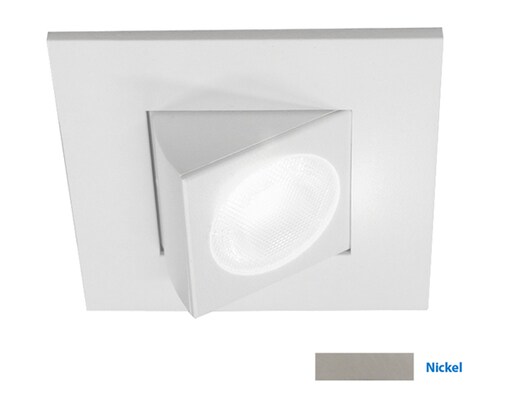 NICOR 2 in. Square Eyeball LED Downlight in Nickel, 3000K