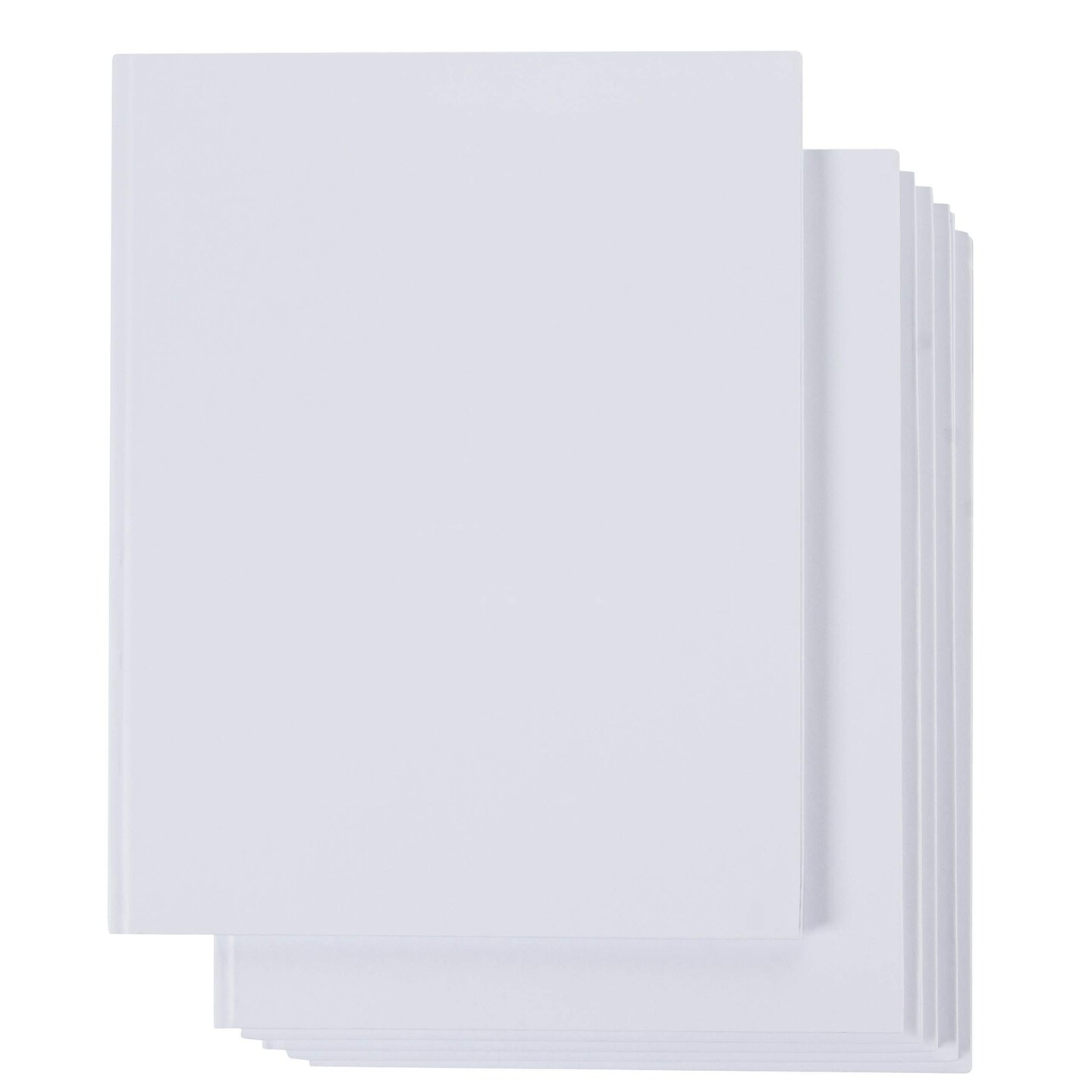Paper Junkie White Hardcover Blank Books for Kids to Write Stories, 8.5x11  Unlined Journals for Students (18 Sheets/36 Pages, 6 Pack)