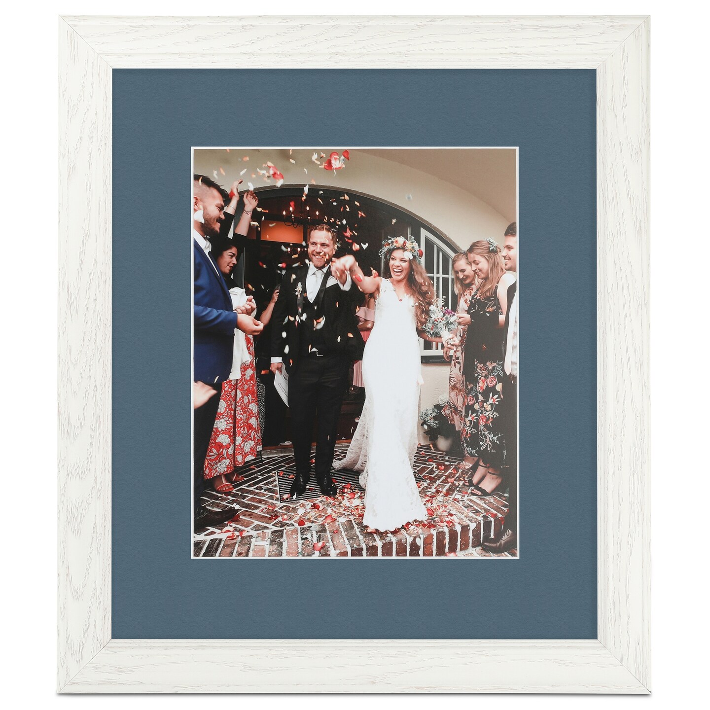 ArtToFrames 16x16" Matted Picture Frame with 12x12" Single Mat Photo Opening Framed in 1.25" White and 2" Mat (FWM-4098-16x16)