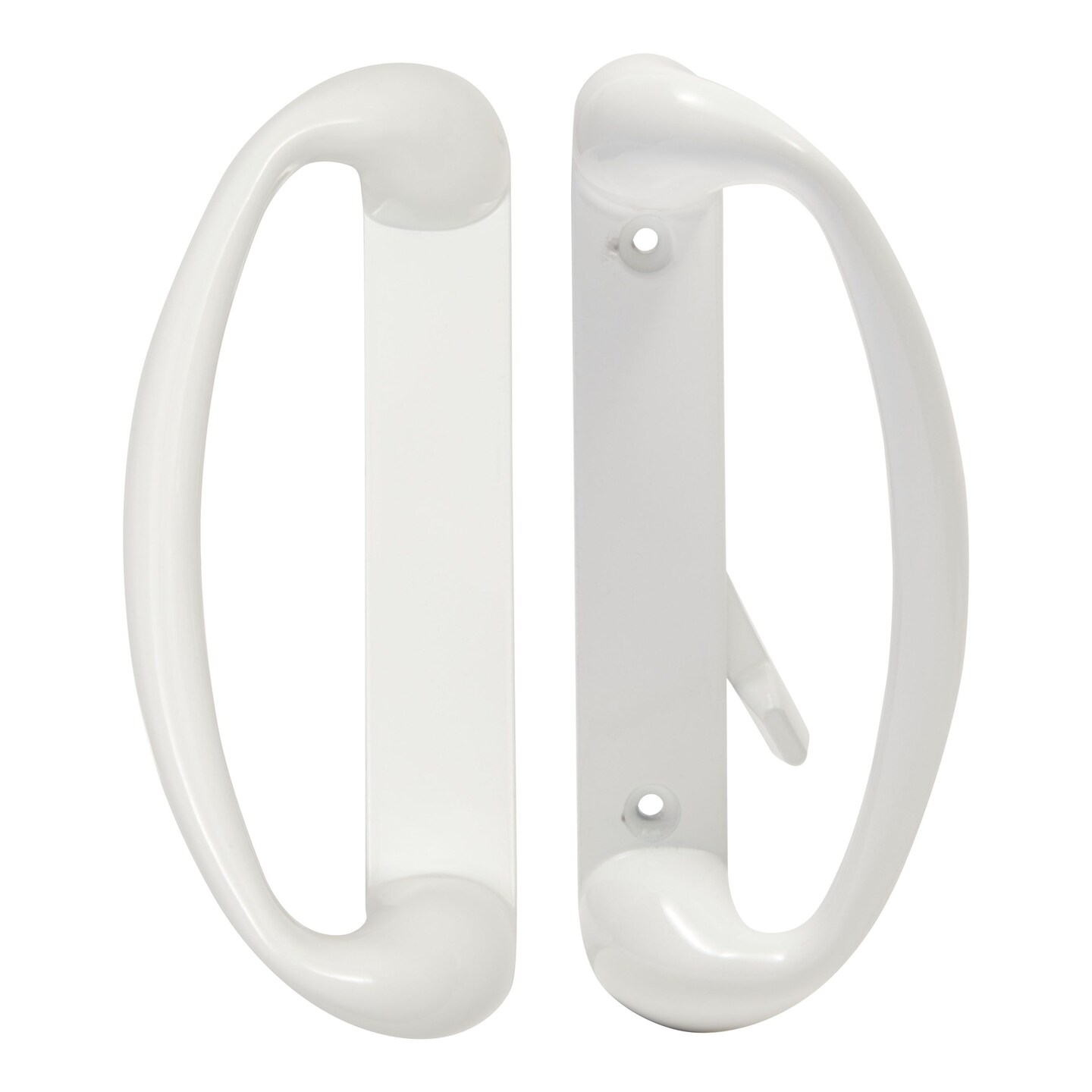Sliding Glass Patio Door Handle Replacement Set, White Diecast, Mortise Style, Non-Keyed (Fits 3-15/16 Inch Hole Spacing)
