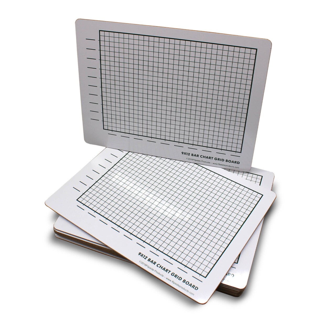 Flipside Products School, Home, College And Office 9 X 12 Two Sided Bar Chart Grid Board Bulk 12 Pack