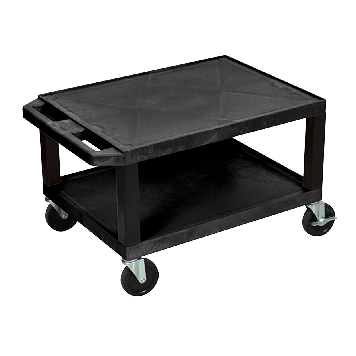 Luxor 16&#x22; H Multipurpose Audio Video Utility Cart With 2 Shelves - Black