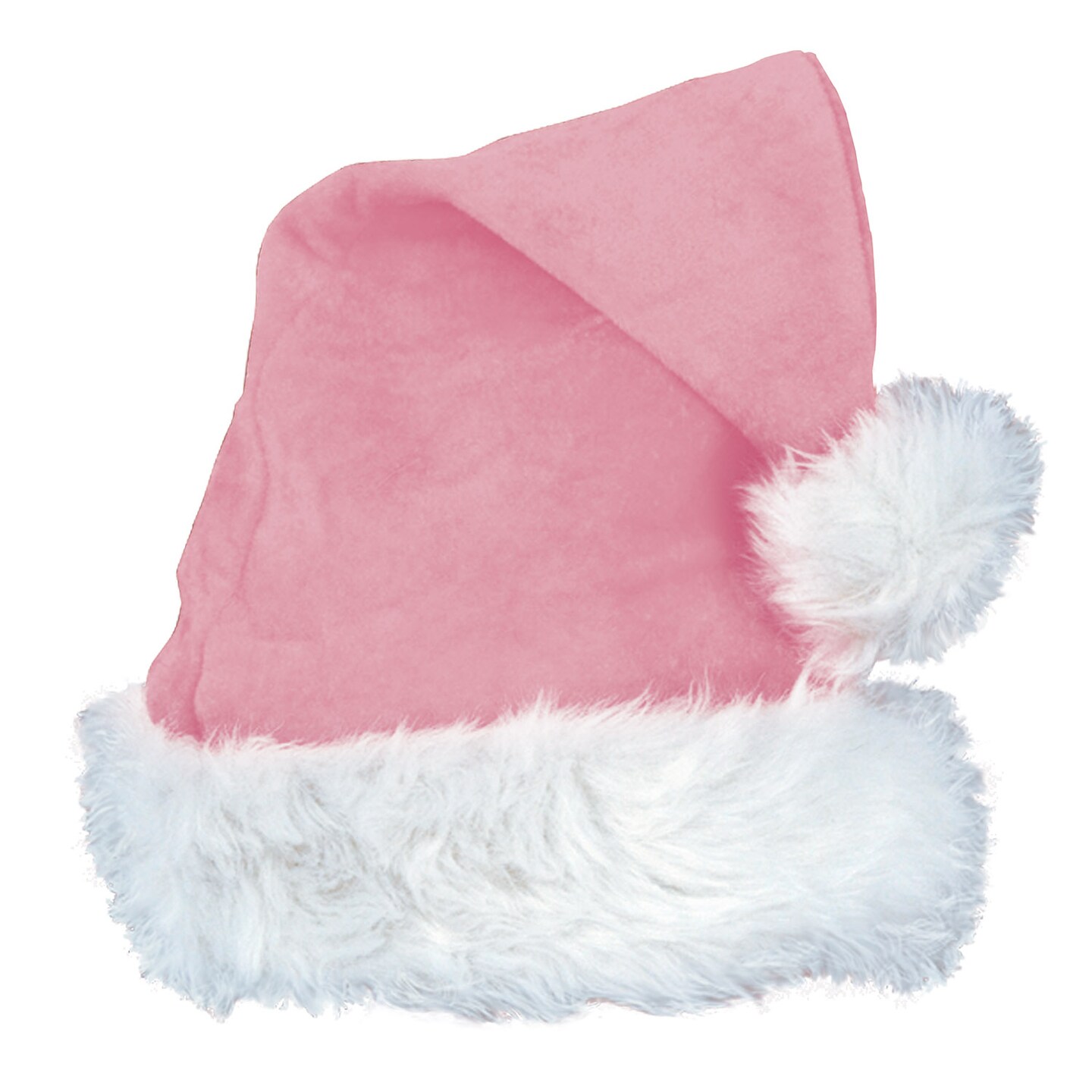 Beistle Club Pack of 12 Pink Velvet with Plush White Trim Santa Hats