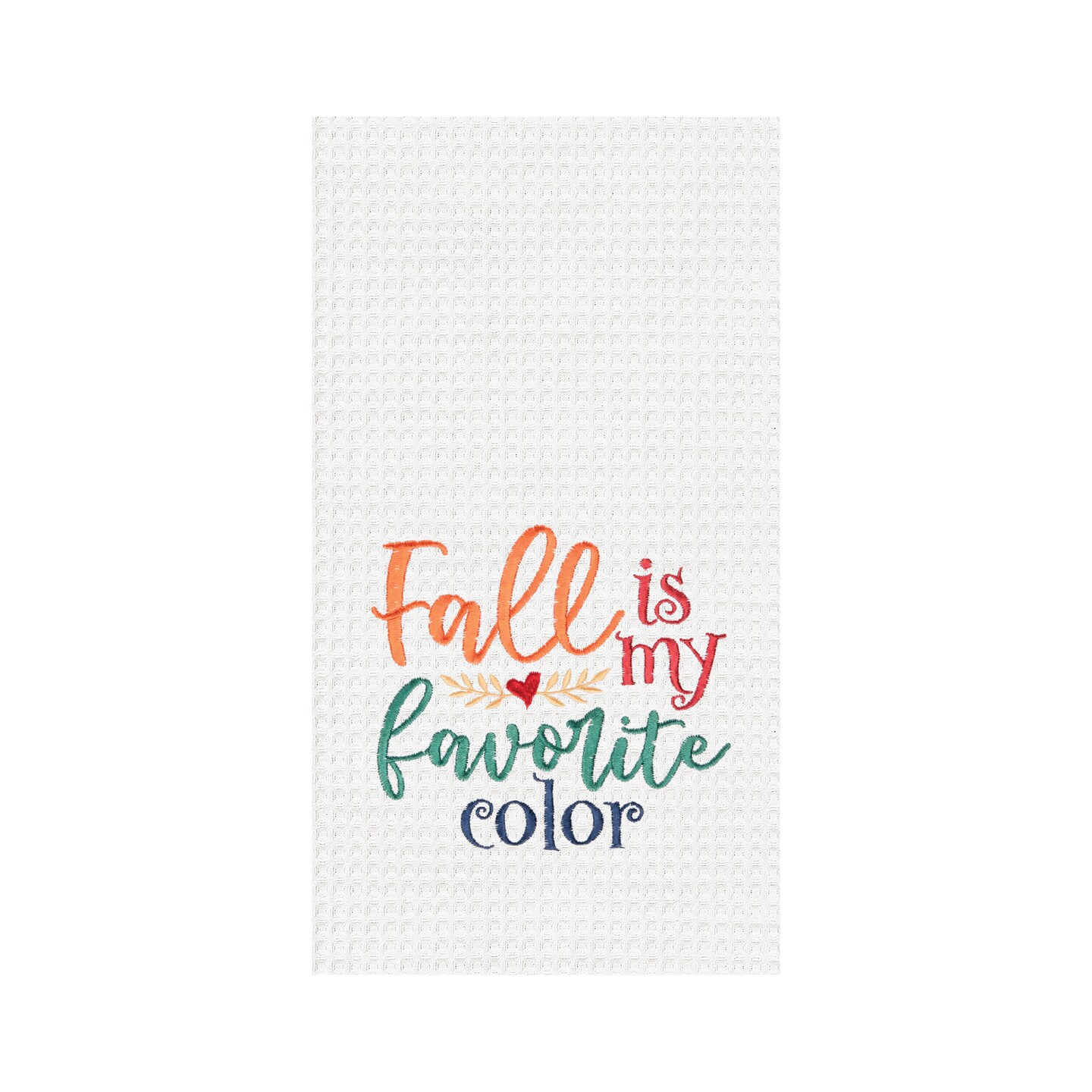 Fall Is My Favorite Embroidered &#x26; Waffle Weave Kitchen Towel