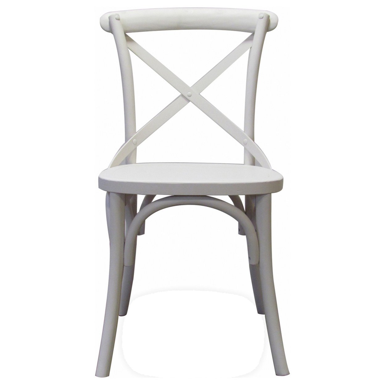Saltoro Sherpi Rhy 20 Inch Armless Side Chairs, Set of 2, Crossbuck Backrests, Crisp White-