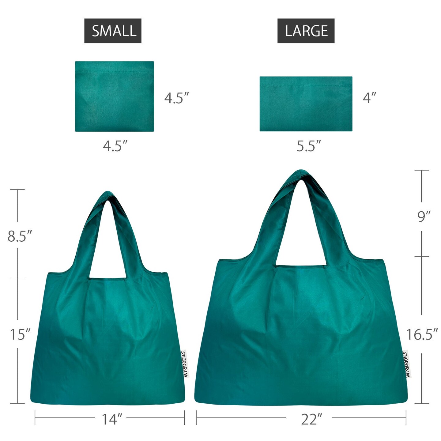 Wrapables Large &#x26; Small Foldable Tote Nylon Reusable Grocery Bags, Set of 2