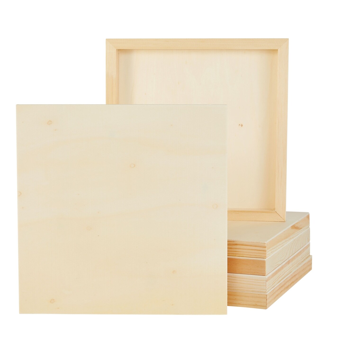 6 Pack 10x10 Wood Panels for Painting, Unfinished Wood Canvas Boards, 7