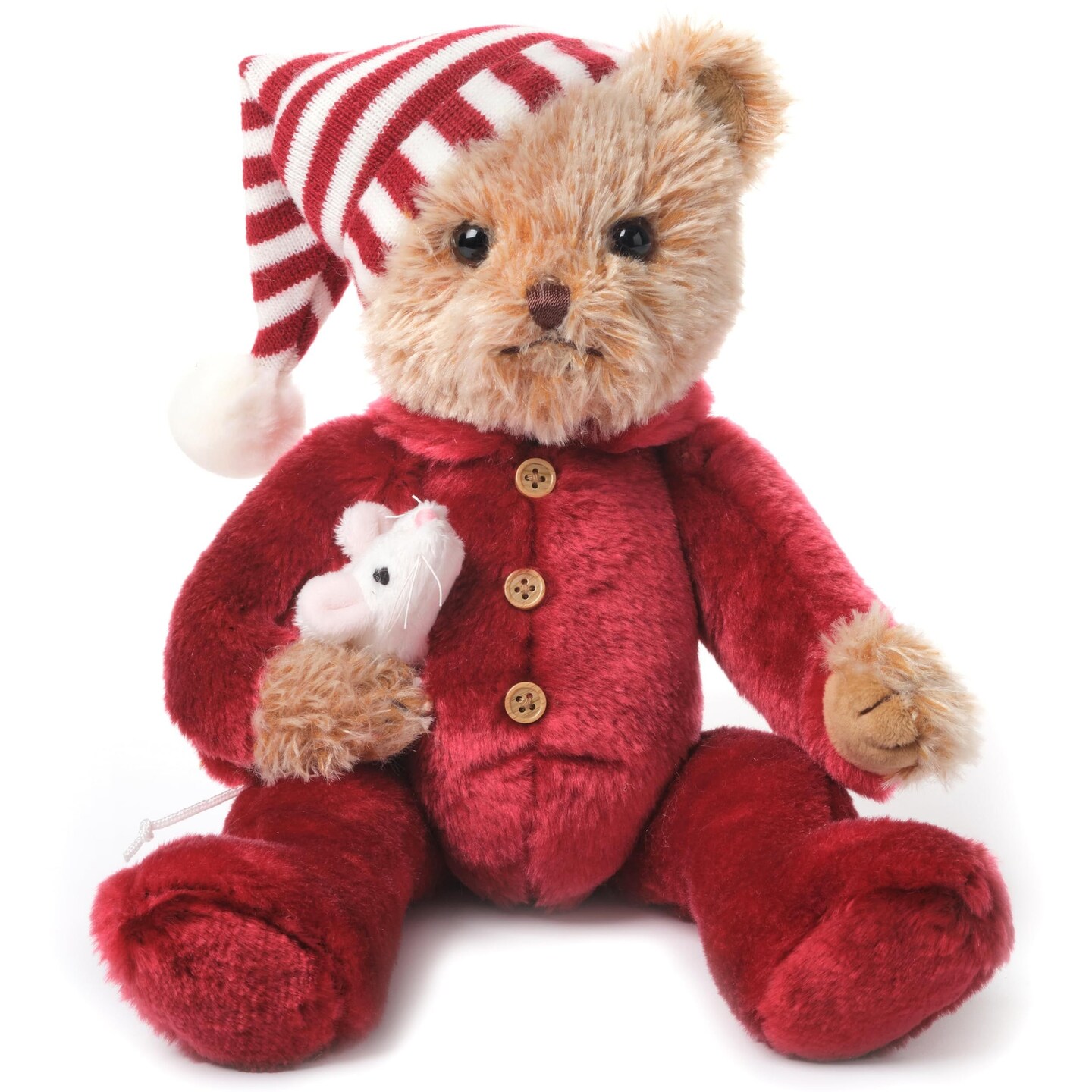 Bearington Sleepy and Squeek Christmas Plush Toys, 14 Inch Holiday Teddy Bears