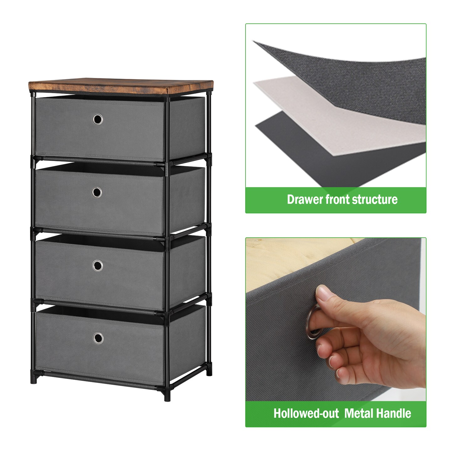 4 Drawer Dresser Fabric Storage Tower Clothes Organizer