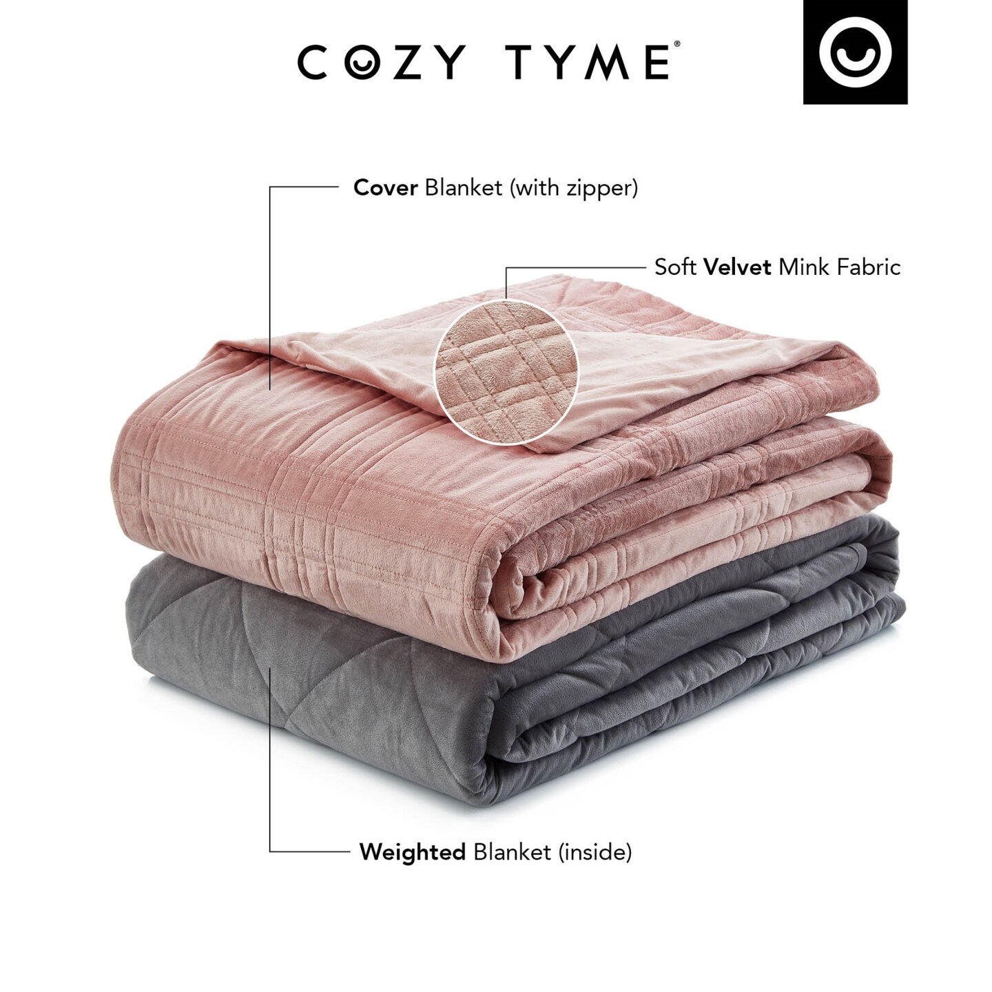 Ekon Weighted Blanket with Quilted Cover,48&#x22;x72&#x22;