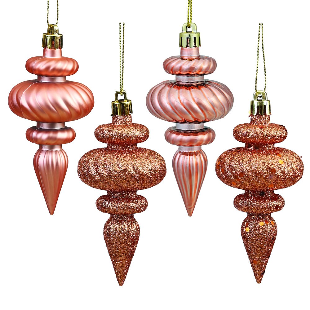 Vickerman 4 in. Rose Gold Finial Christmas Ornament
