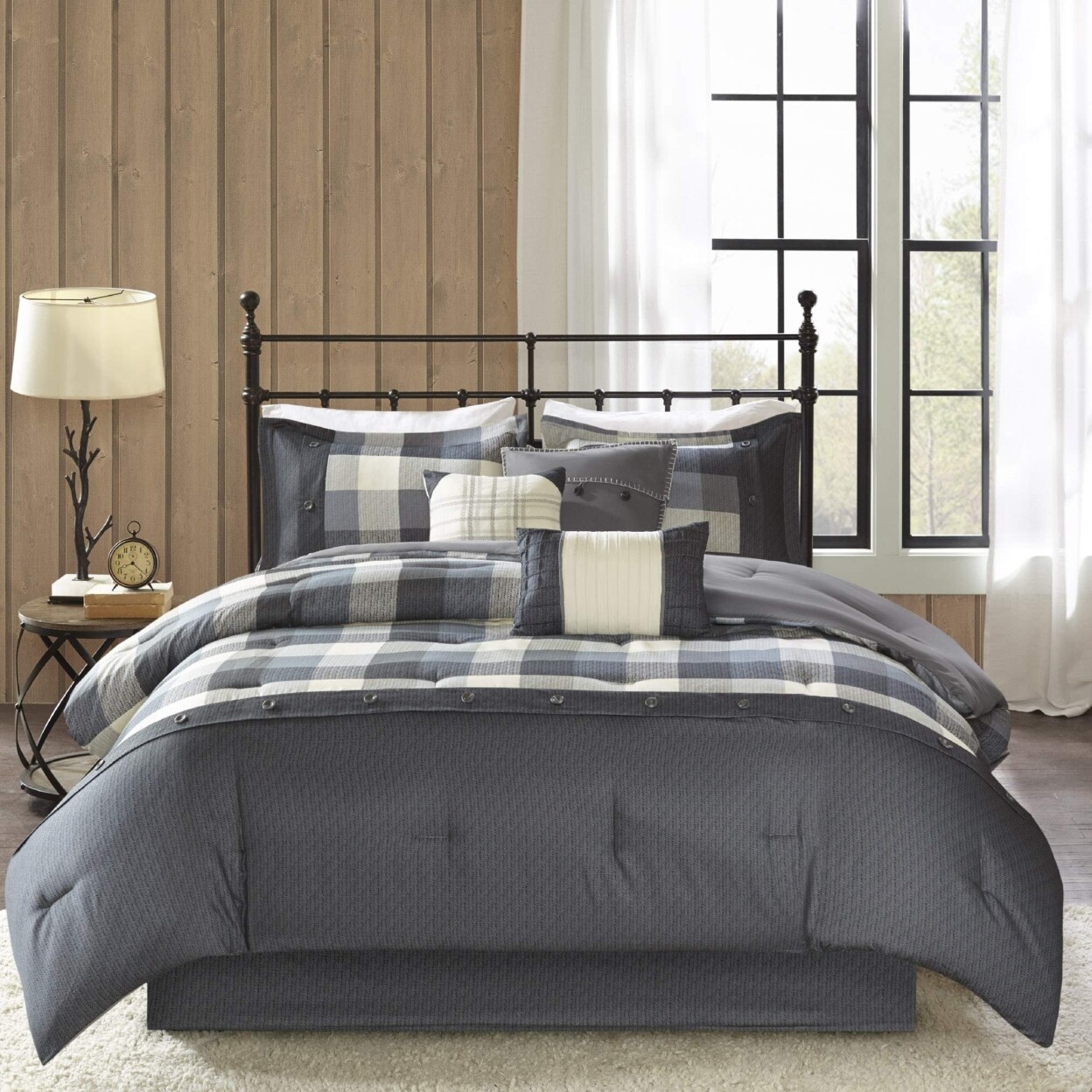 Madison Park   Polyester 7 Pcs Herringbone Printed Comforter Set, Neutral - Queen