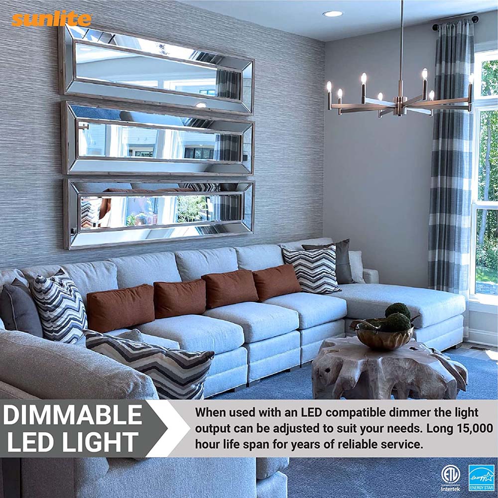 Sunlite LED B11 Frosted Chandelier Light Bulb 7w 120v E12 Base 5000K - Daylight
