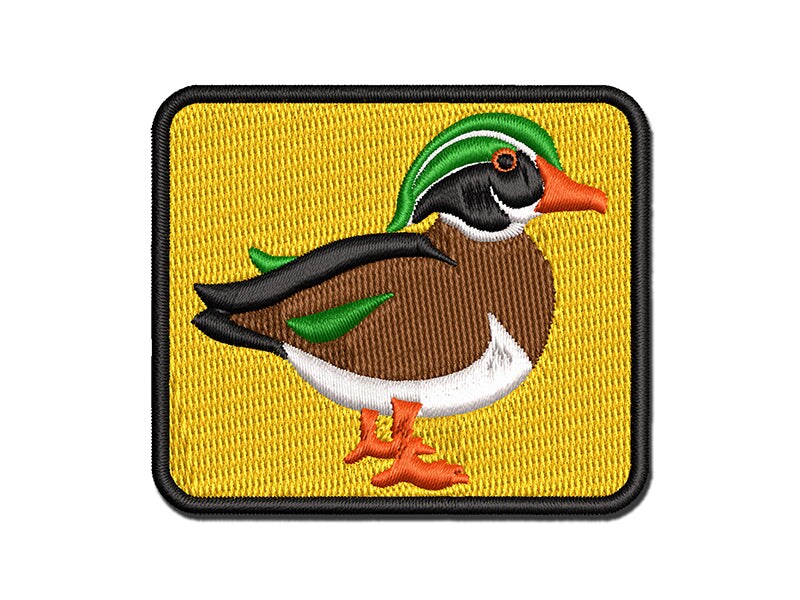 Elegant Wood Duck Multi-Color Embroidered Iron-On or Hook &#x26; Loop Patch Applique