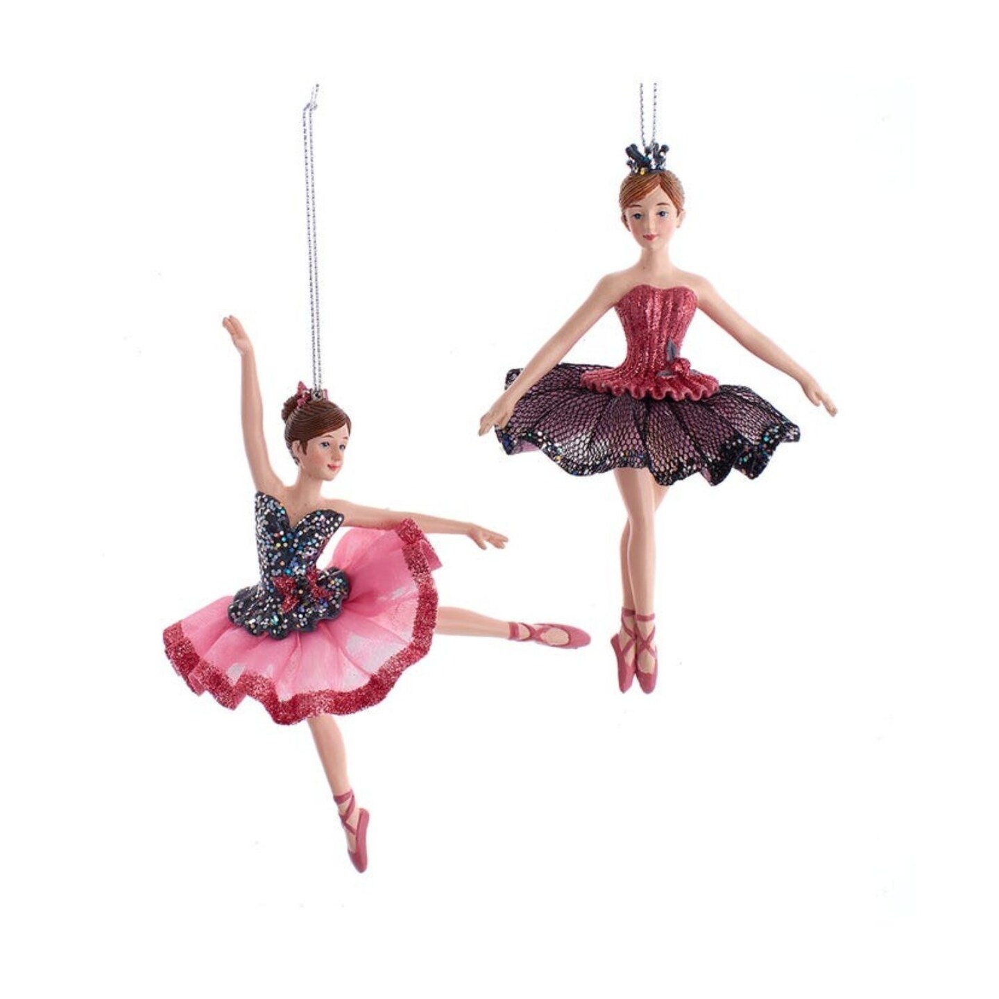KSA Club Pack of 12 Pink and Silver Assorted Ballerina Christmas Figurine  Ornaments 6.5", Color: Pink | Michaels