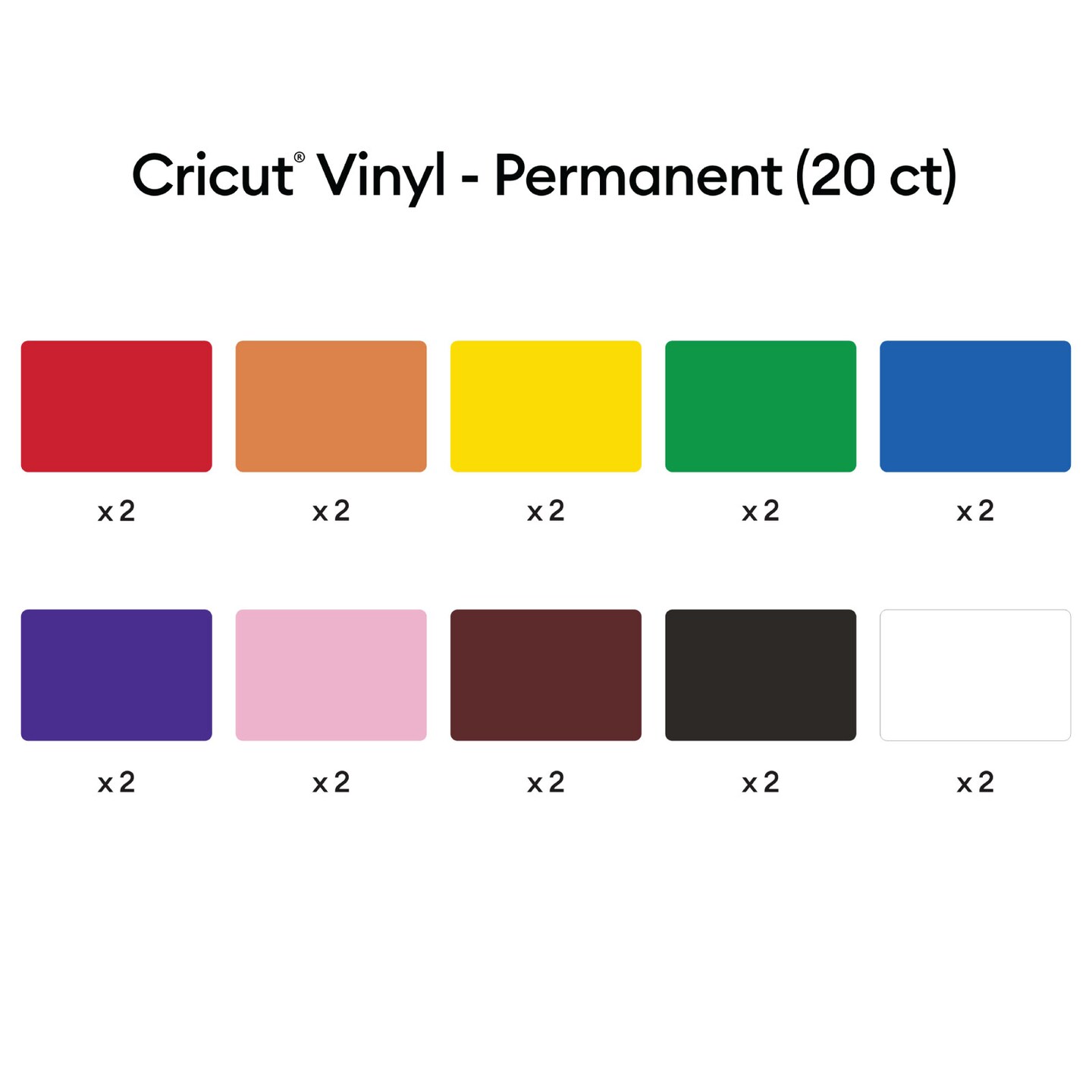 Cricut Permanent Vinyl 40ct Rainbow & Bright Rainbow Sampler with Brayer Bundle