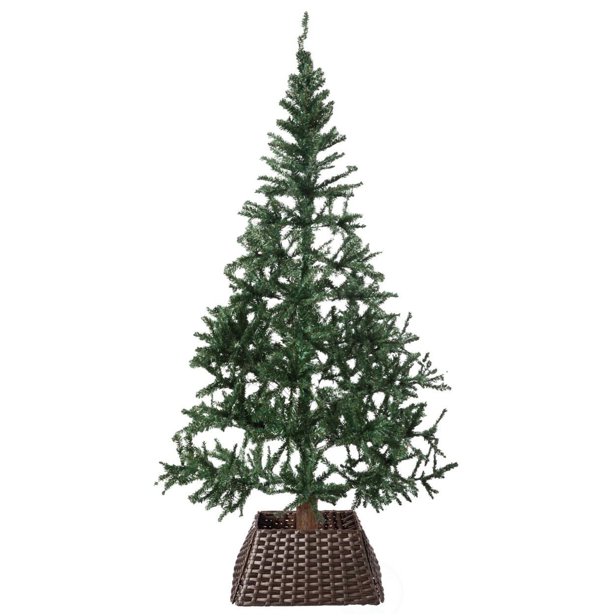 Foldable Christmas Tree Skirt Collar Basket 19.5In Waterproof Rattan Plastic