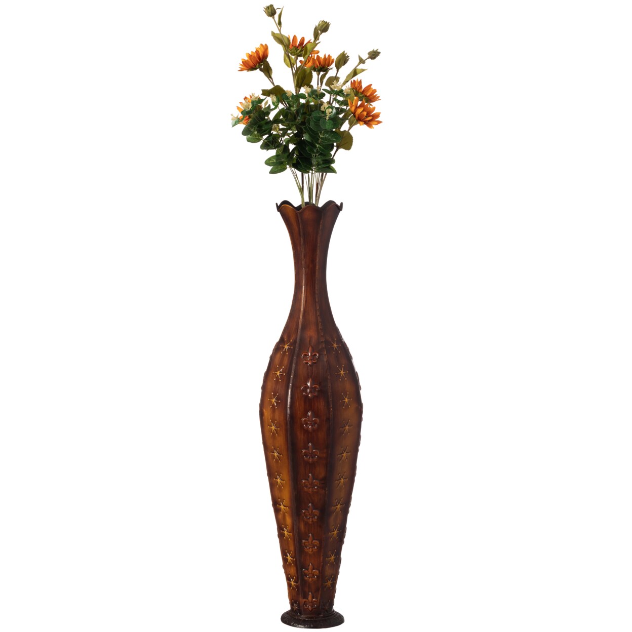 Uniquewise 34Inch Metal Decorative Floor Vase Stylish Centerpiece for