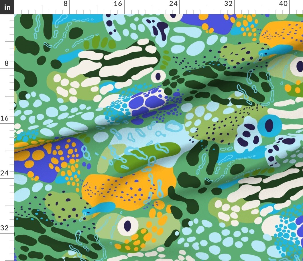 Animal Print Whimsical Frogs Colorful Swamp Chic Custom Printed Fabric by Spoonflower Various Fabrics by the Yard or Fat Quarter