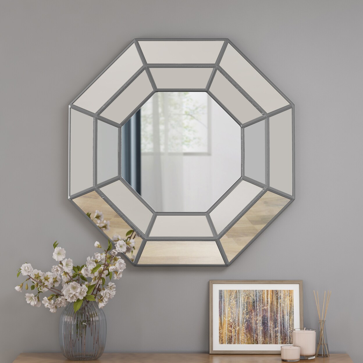 Umbra 18 Black Hub Decorative Round Wall Mirror