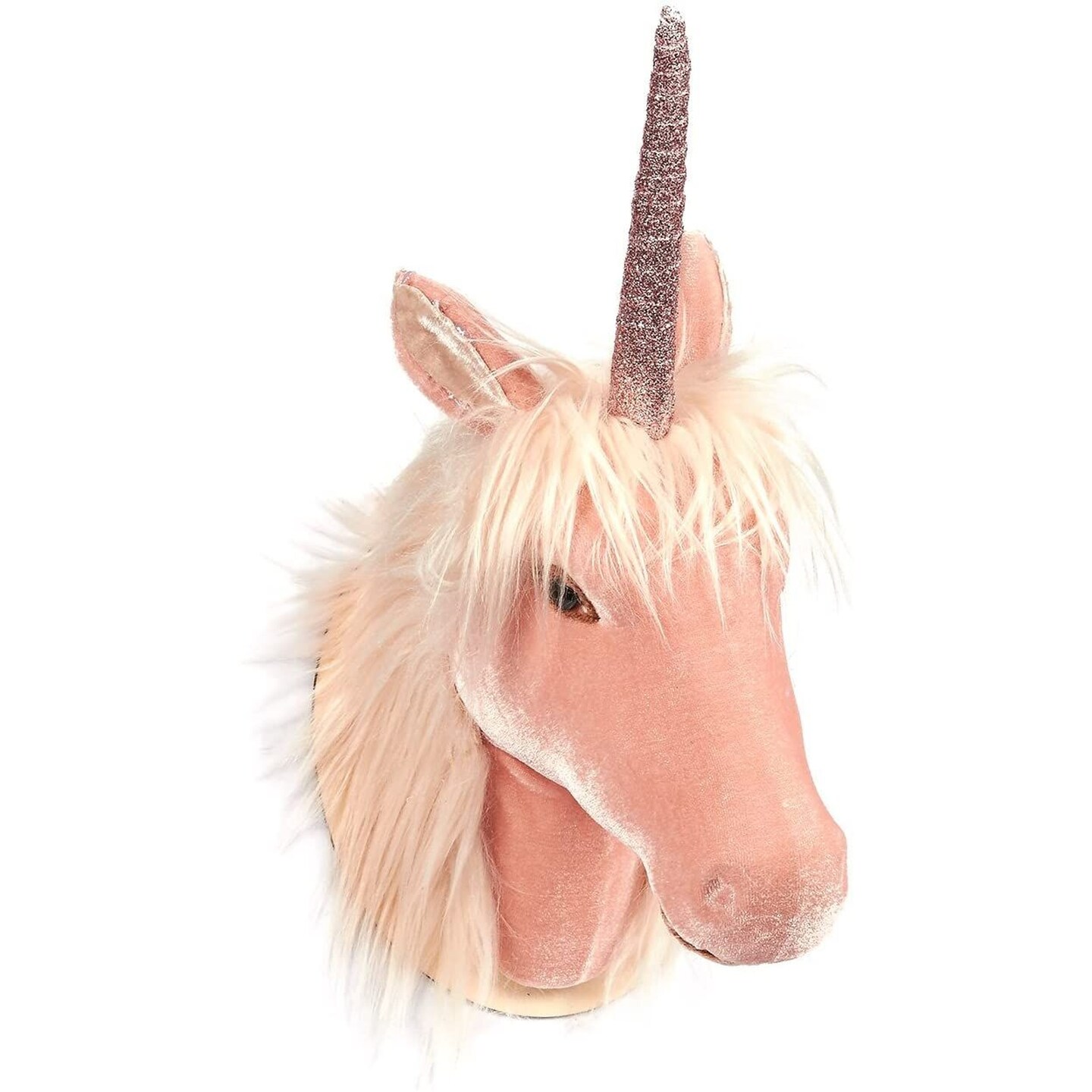 Juvale Unicorn Head Wall Mount - Wall Art Room Decor, Girls, Pink - 8.5 x 16.2 x 7 inches