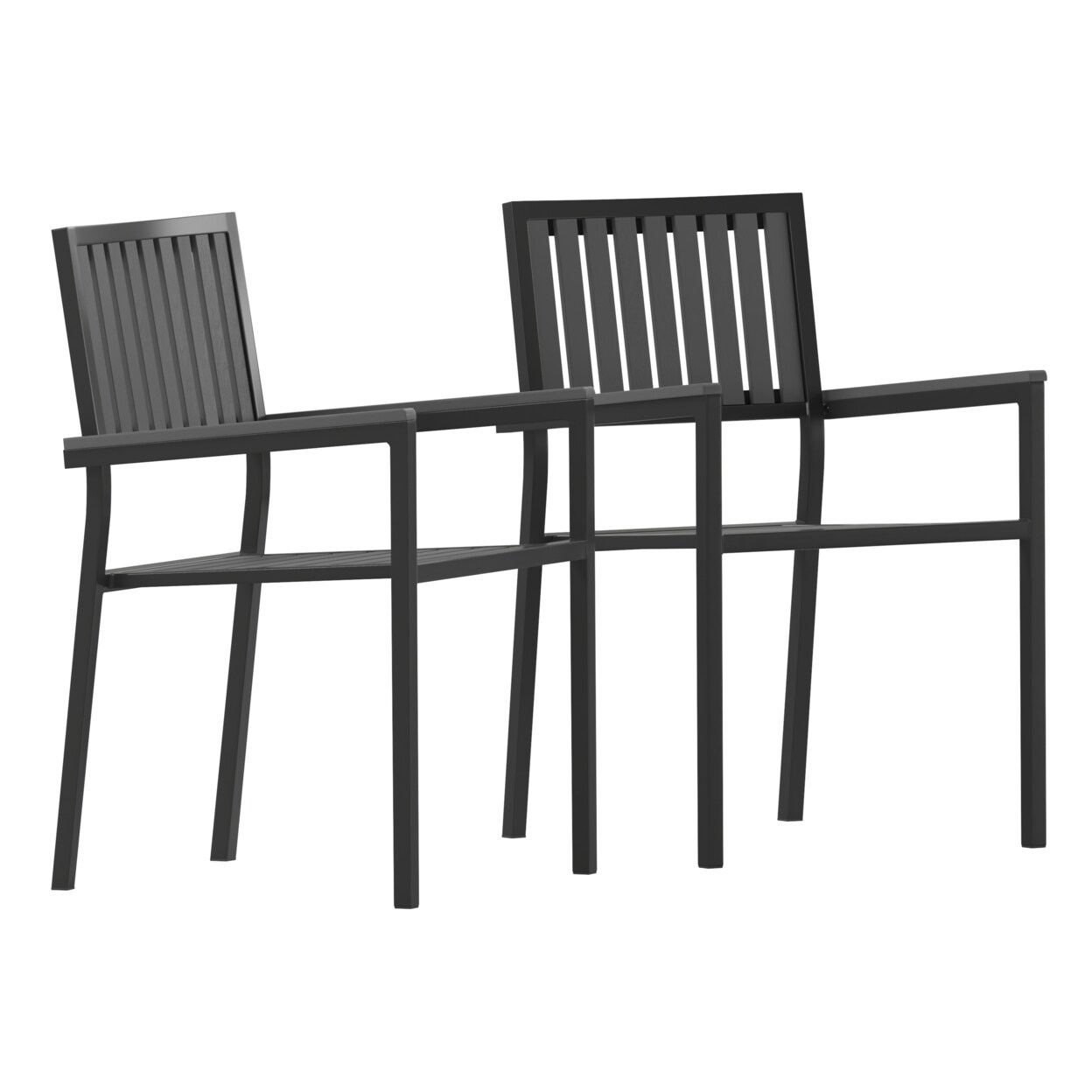 Flash Furniture 2PK Black Outdoor Patio Chairs