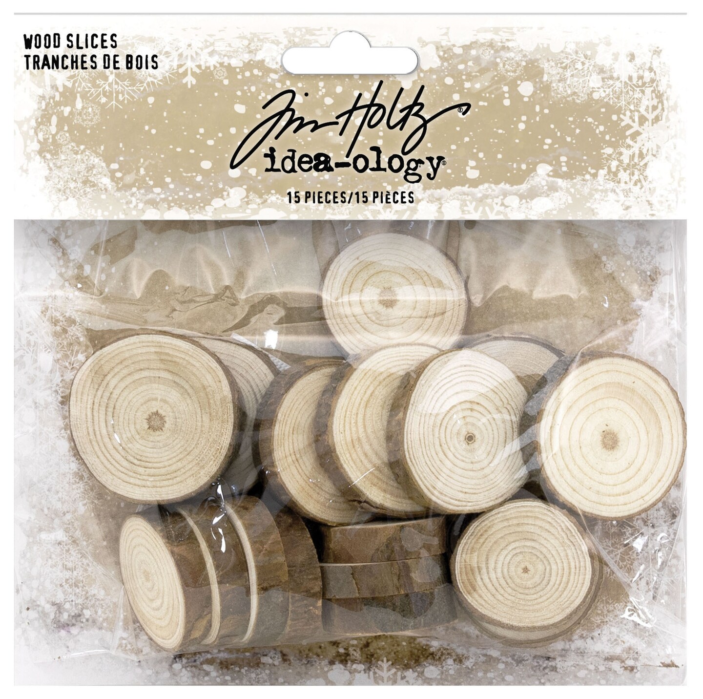Idea-Ology Wood Slices 15/Pkg-Natural Raw Edge 1&#x22; To 1.25&#x22;