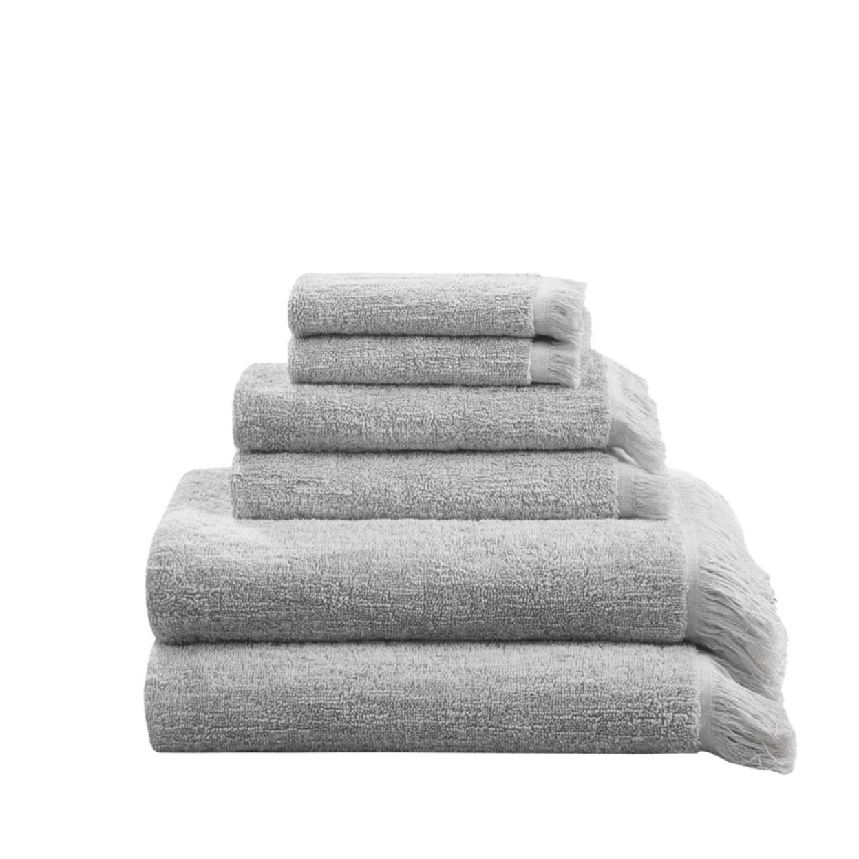 INK+IVY   Nova Cotton Dobby 6-Piece Towel Set with Grey Finish II73-1254