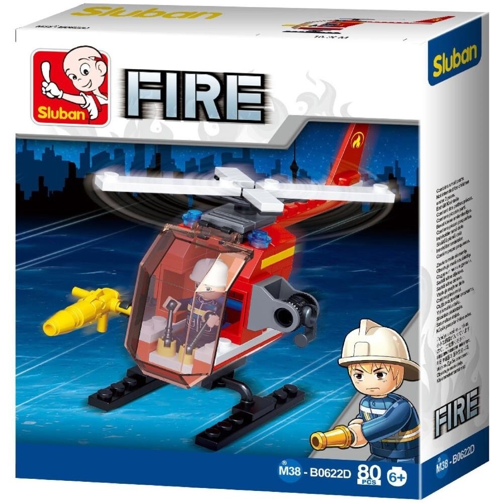 SlubanKids Sluban Kids SLU08605 Fire Helicopter Building Blocks 80