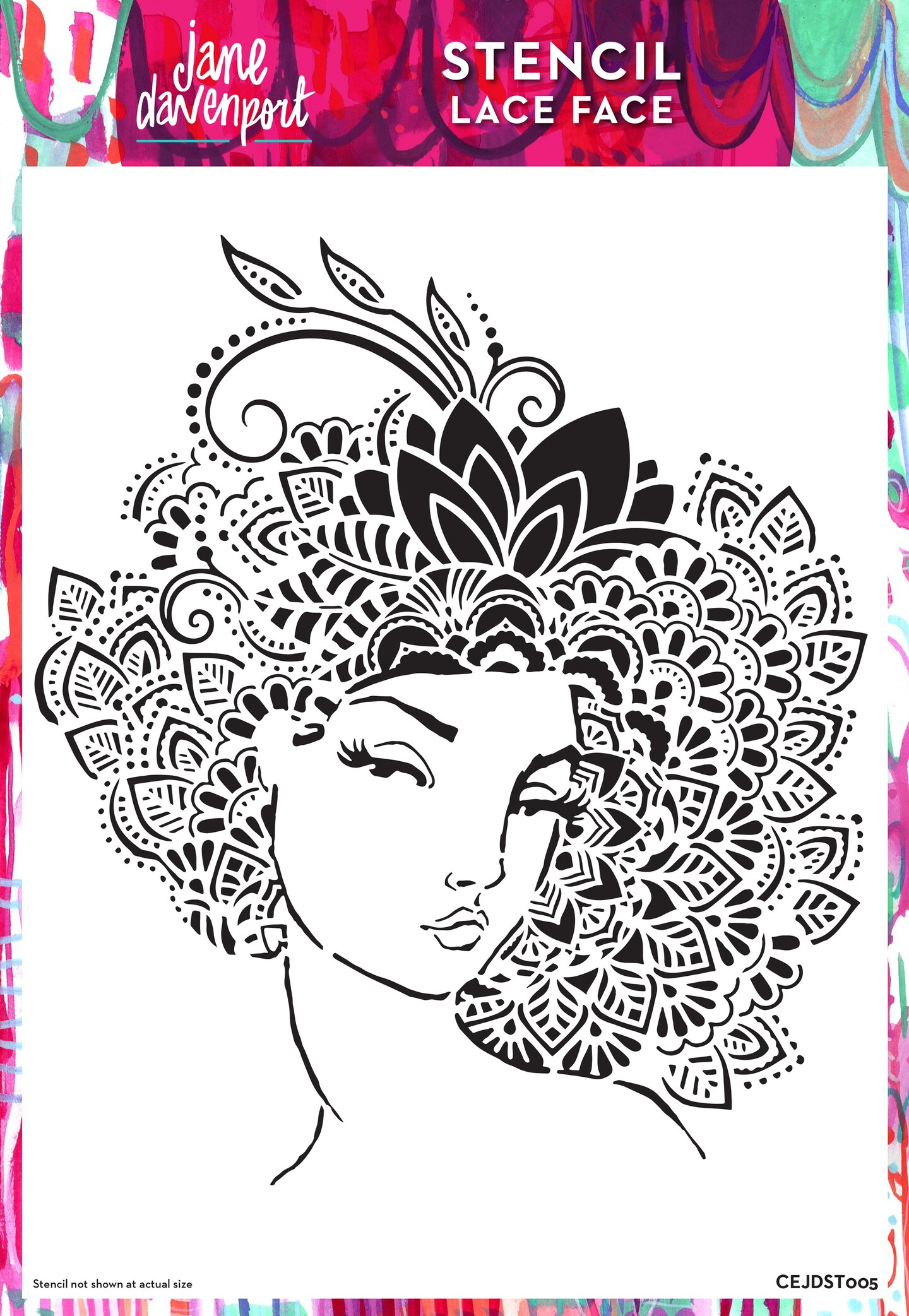 Creative Expressions 8"X12" Stencil By Jane Davenport-Lace Face