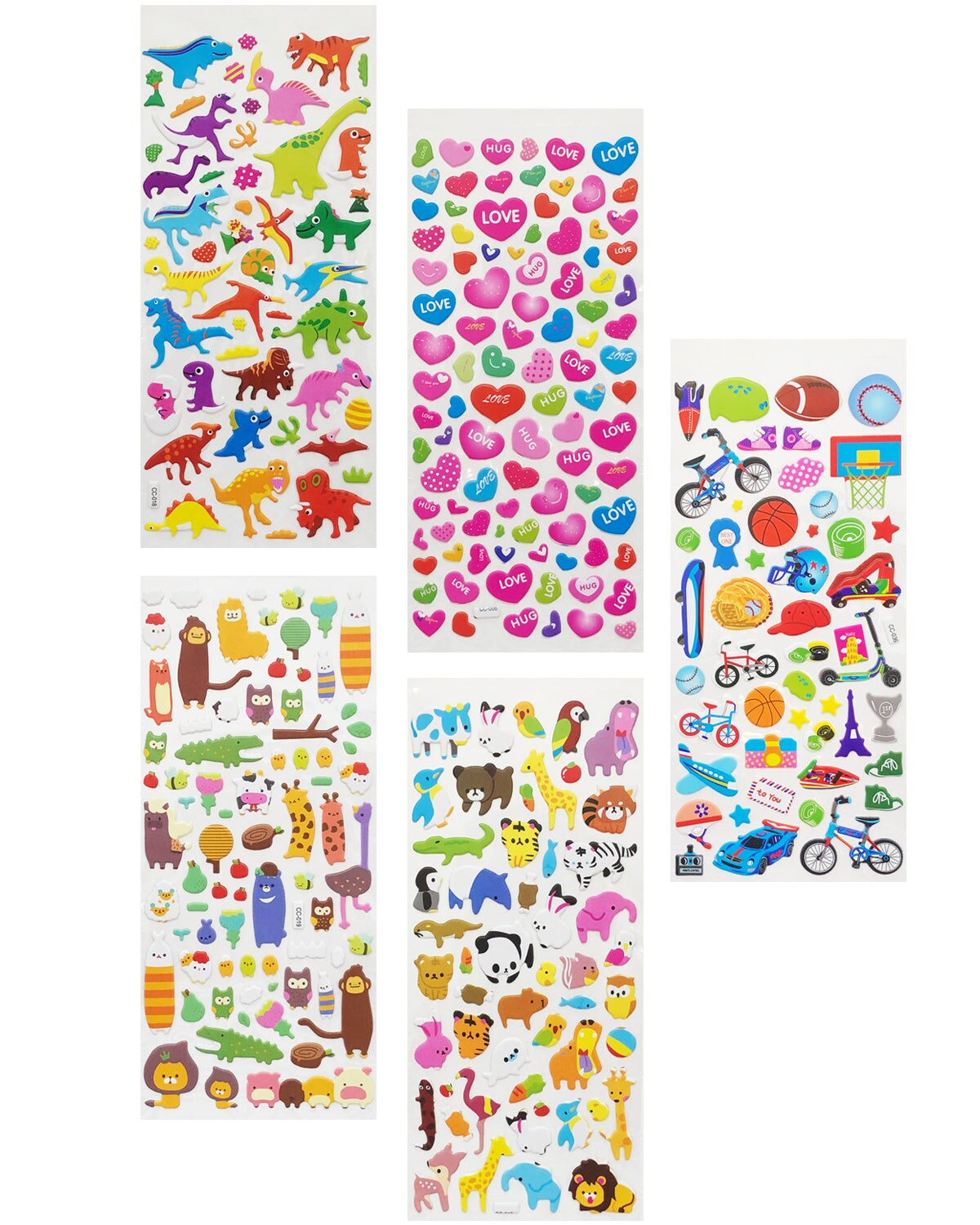 Wrapables 3D Puffy Stickers Bubble Stickers for Crafts & Scrapbooking
