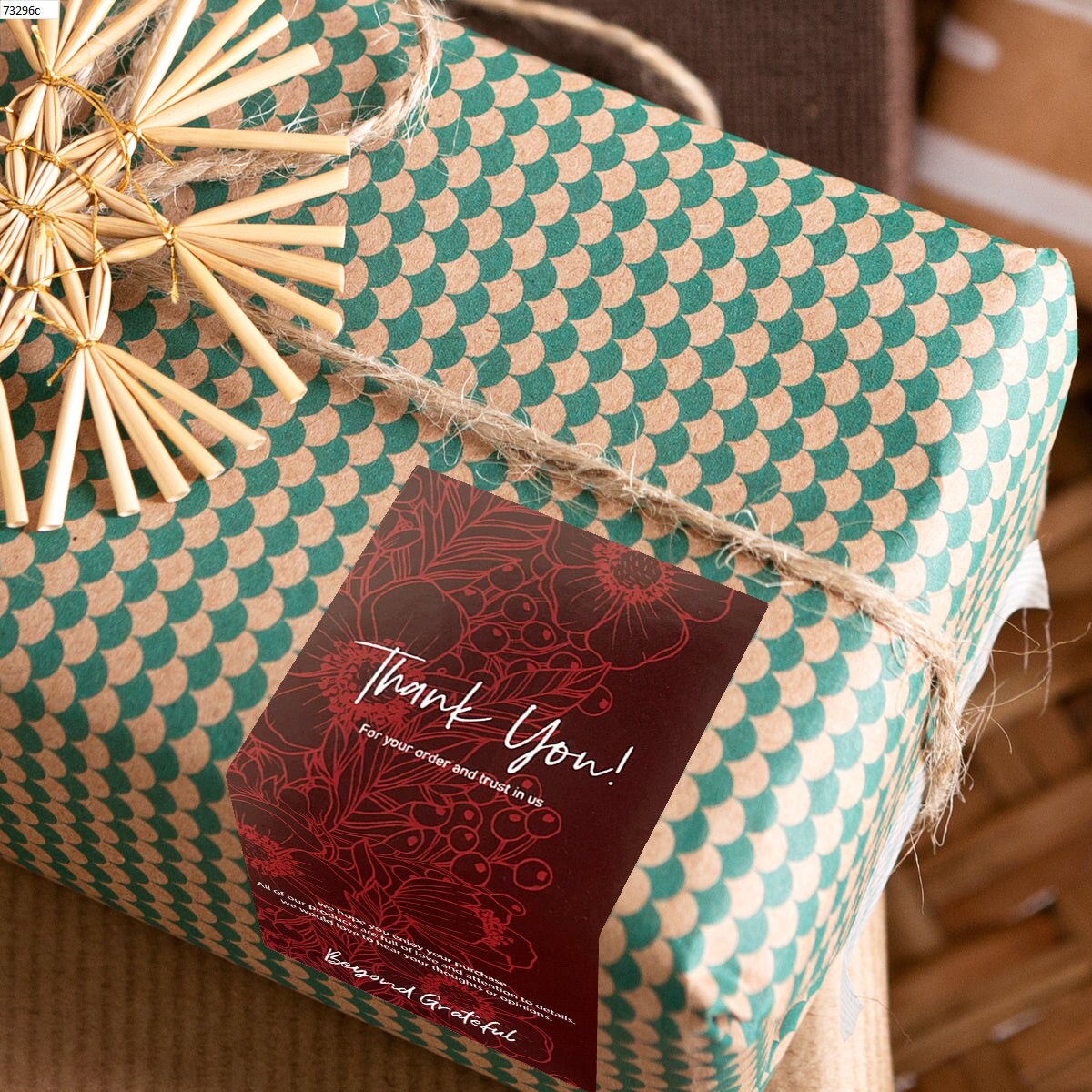 Wrapables 4" x 2" Rectangular Thank You Sealing Stickers and Labels for Packages, Boxes, Bags, Small Business, Gifts (100pcs)