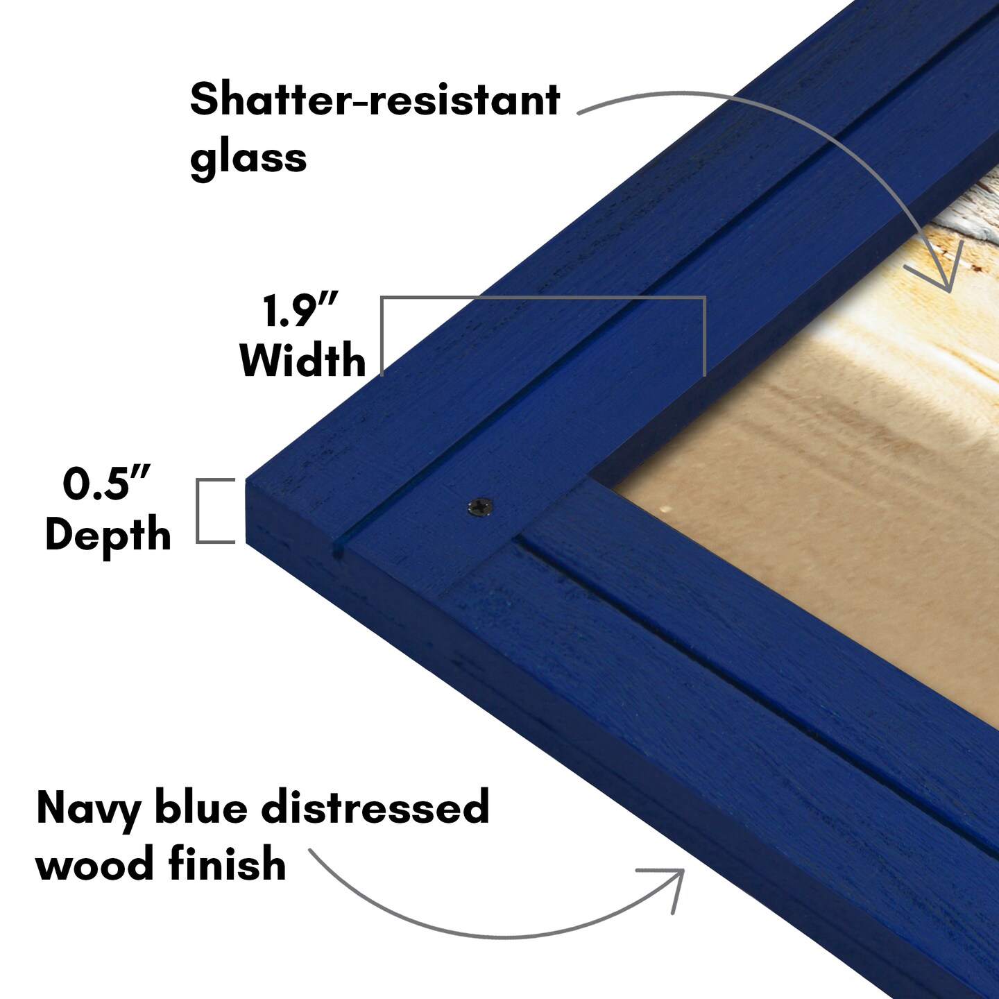 Americanflat Picture Frame - Rustic Picture Frame with Textured Engineered Wood, Shatter Resistant Glass and Easel Back - Horizontal and Vertical Display