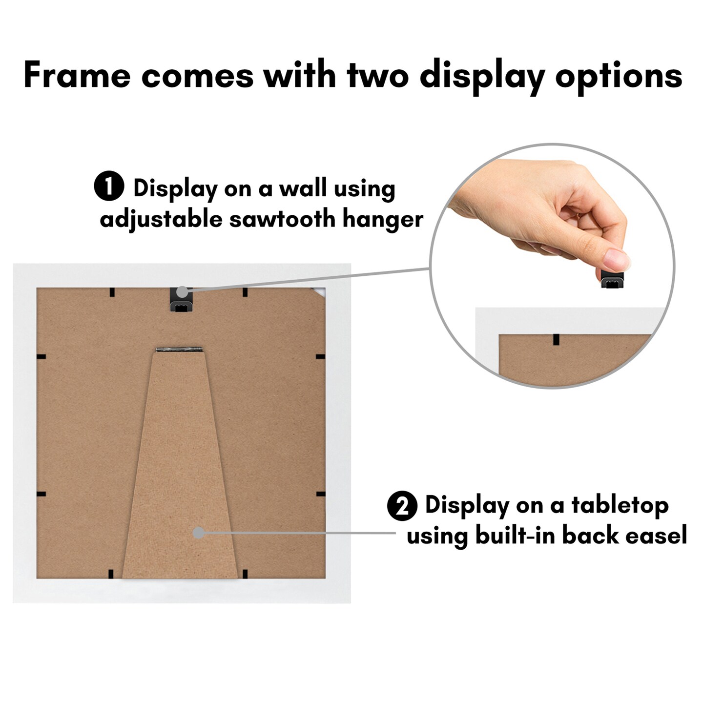Americanflat Picture Frame with Mat - Photo Frame for Wall Display - Shatter Resistant Glass - Adjustable Hanging Hardware - Includes Easel