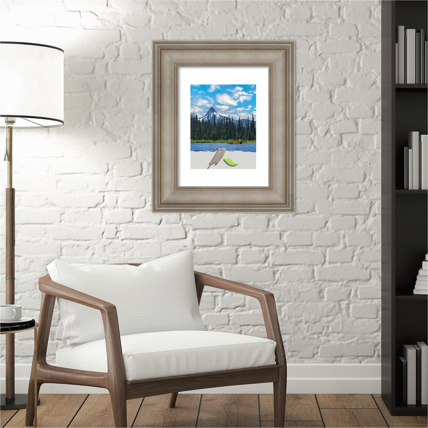 Mezzanine Antique Silver Narrow Wood Picture Frame, Photo Frame, Art Frame