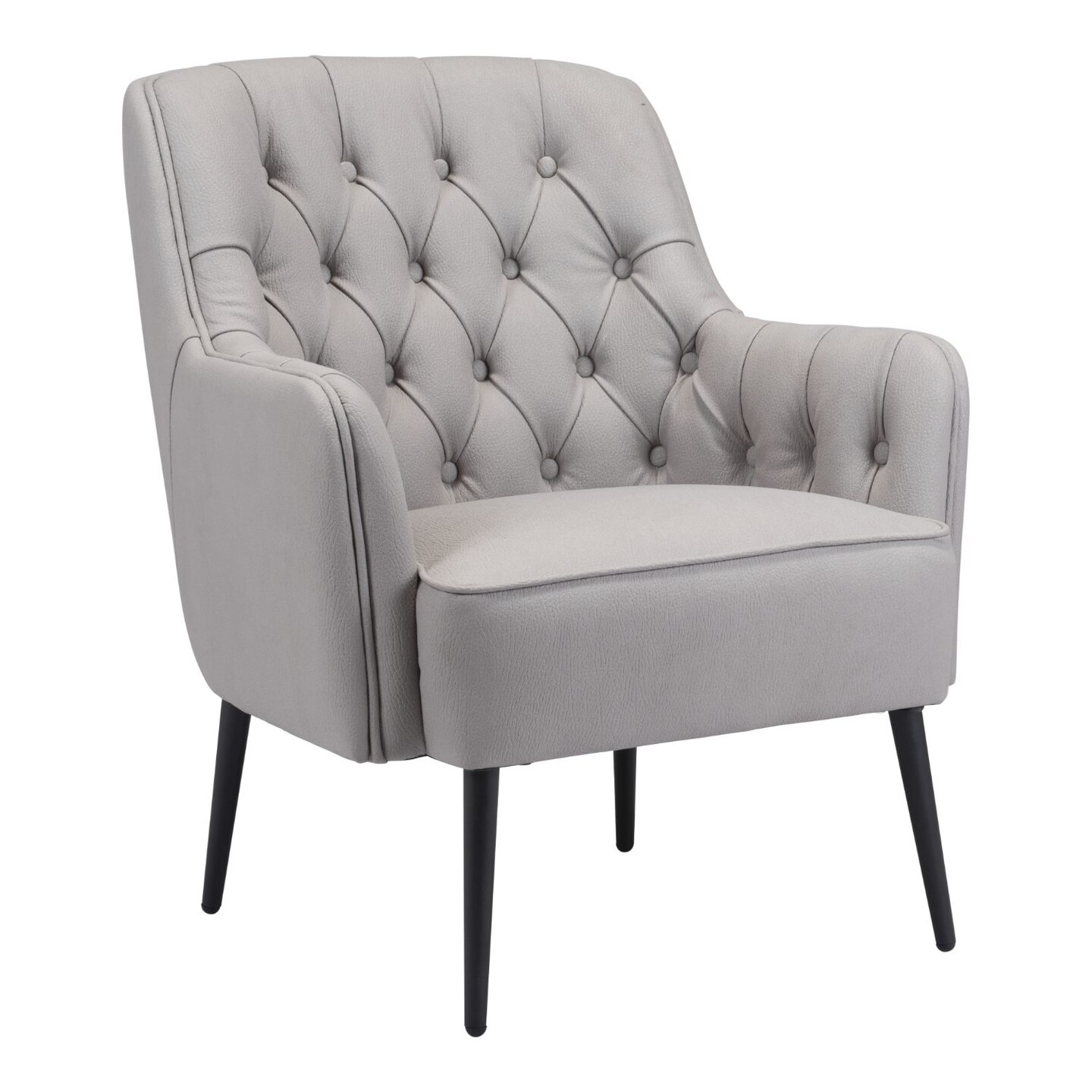 Modern Home 35.5&#x22; Gray and Black Tufted Upholstered Accent Chair