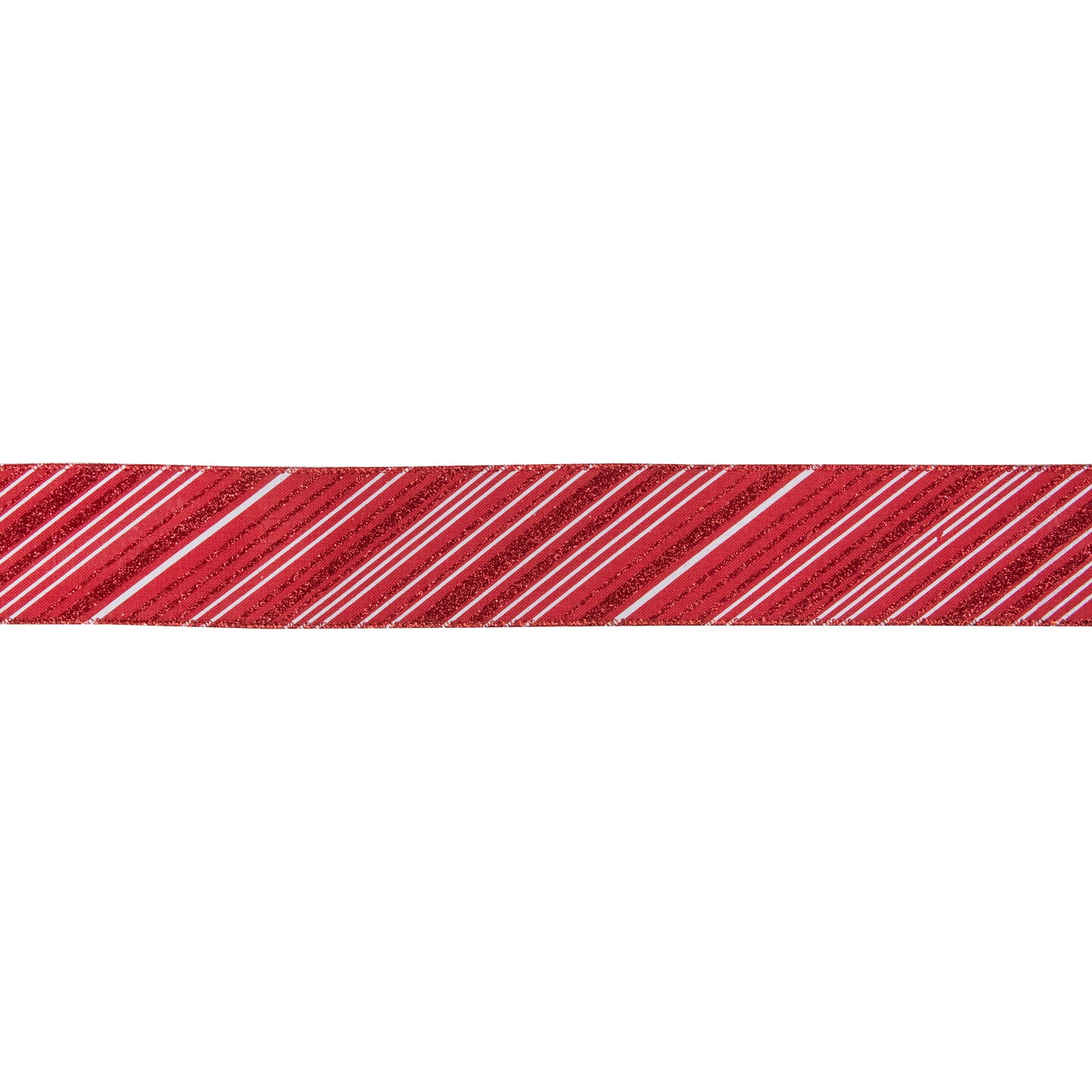 Northlight Red and White Striped Christmas Wired Craft Ribbon 2.5&#x22; x 10 Yards
