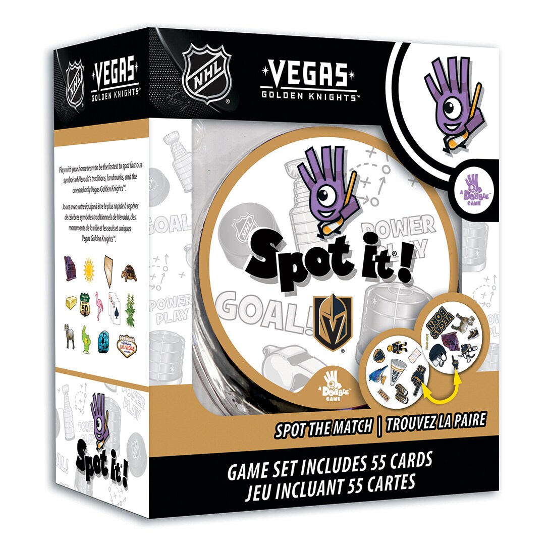 Masterpieces   Officially Licensed NHL Las Vegas Golden Knights Spot It Game for Kids and Adults