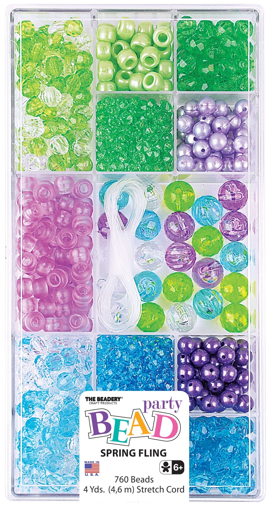 The Beadery 12 Compartment Bead Box-Spring Fling; 760 Beads