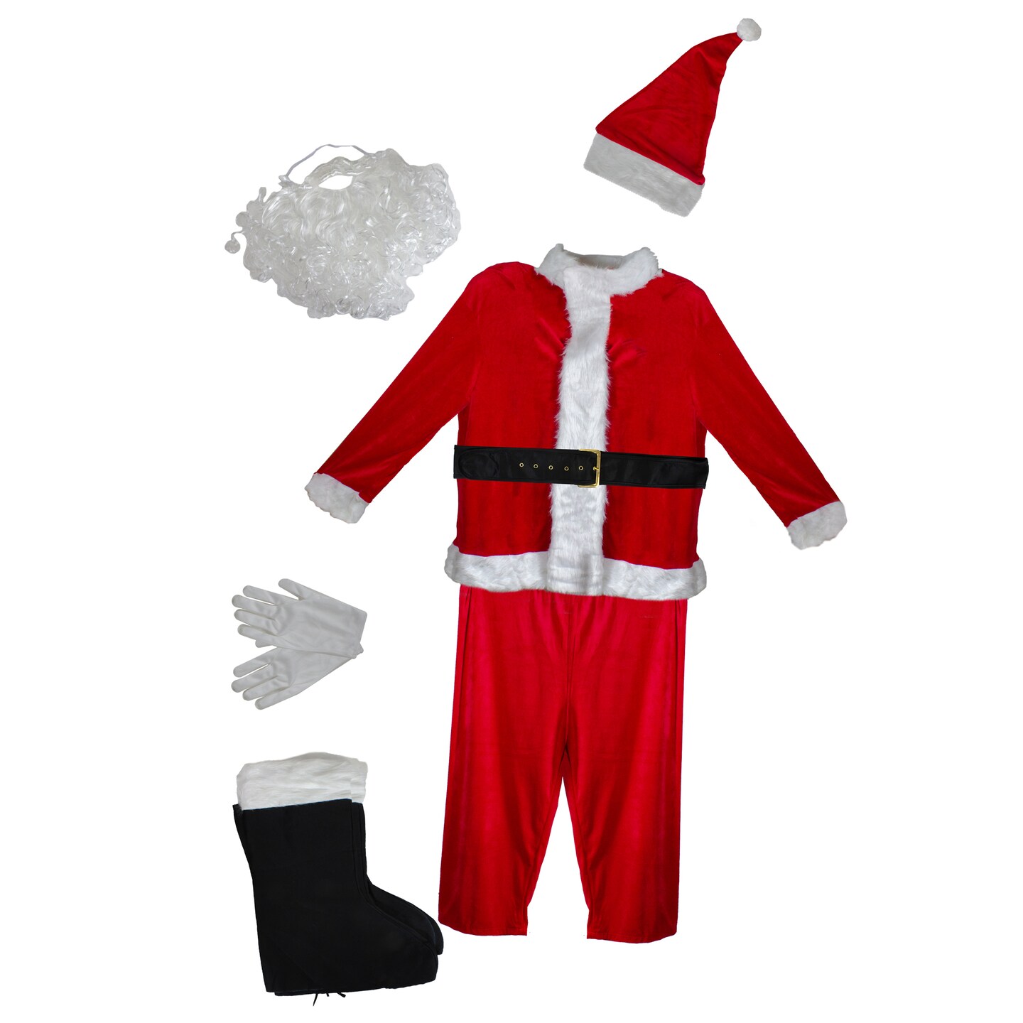 Northlight 40&#x22; Red and White Traditional Santa Claus Men&#x27;s Christmas Costume Set - Plus Size