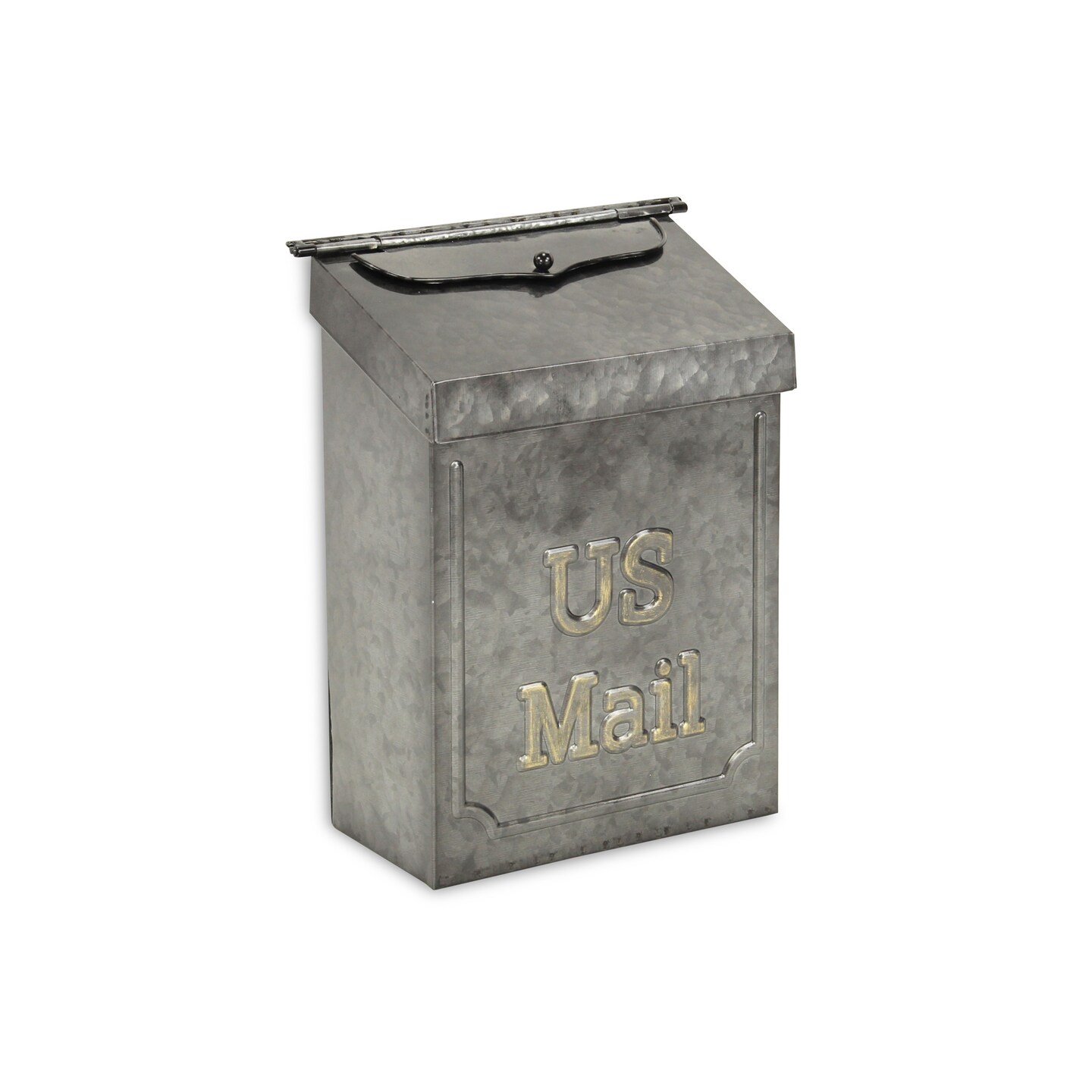 Contemporary Home Living 11.5&#x22; Silver Unique Wiselle Glossy Galvanized Mail Box