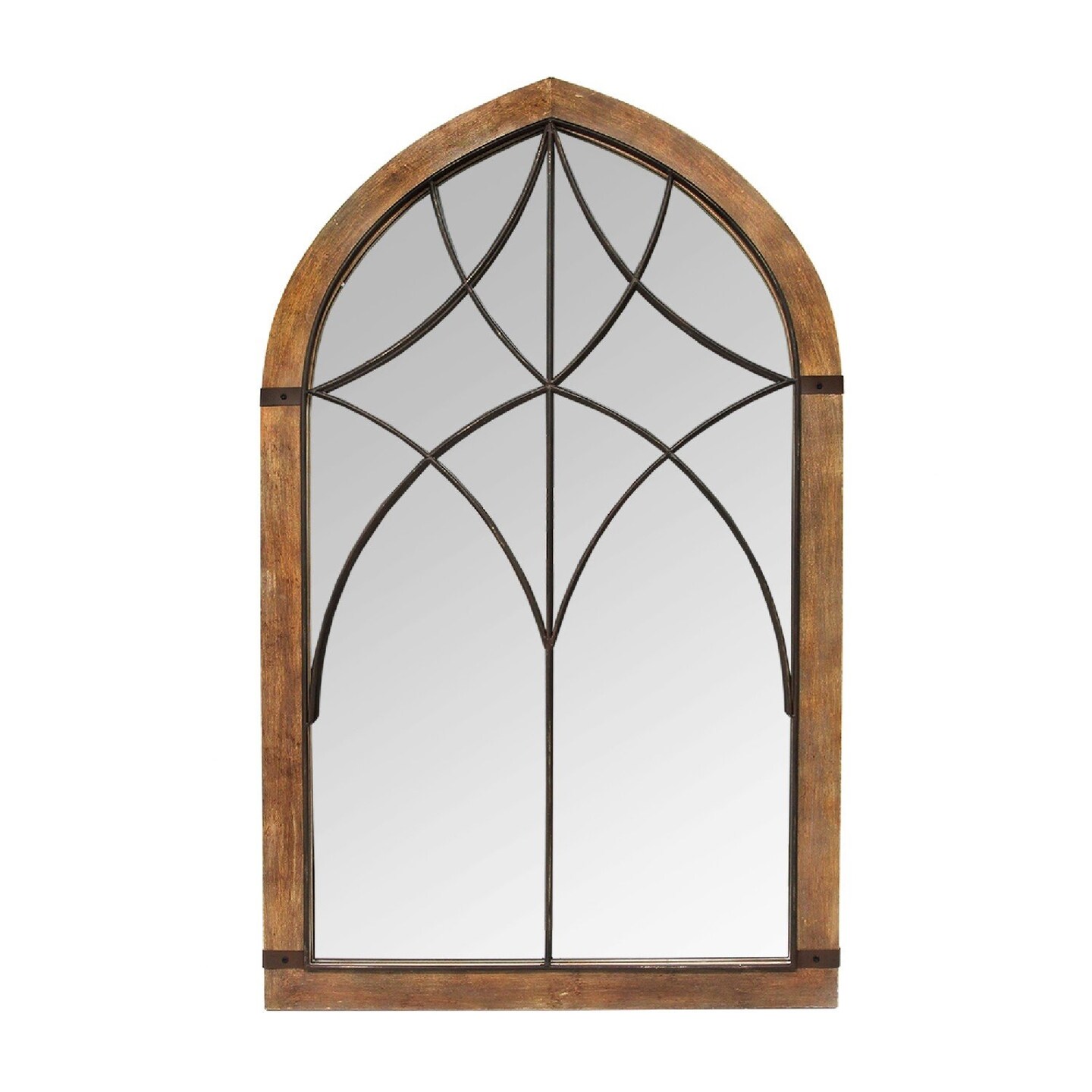 Contemporary Home Living 40" Gold Decorative Cathedral Wall Mirror