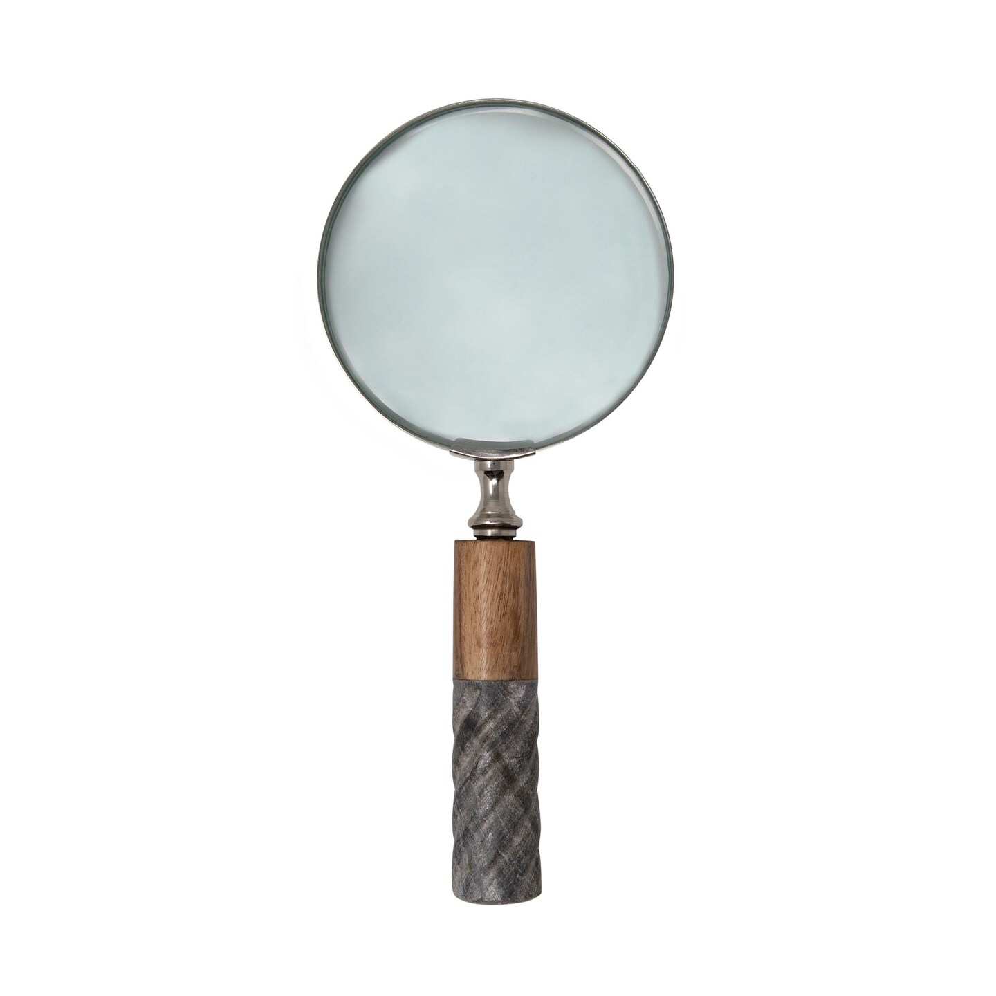 Kingston Living Two Tone Magnifying Glass - 8.75&#x22; - Gray and Brown