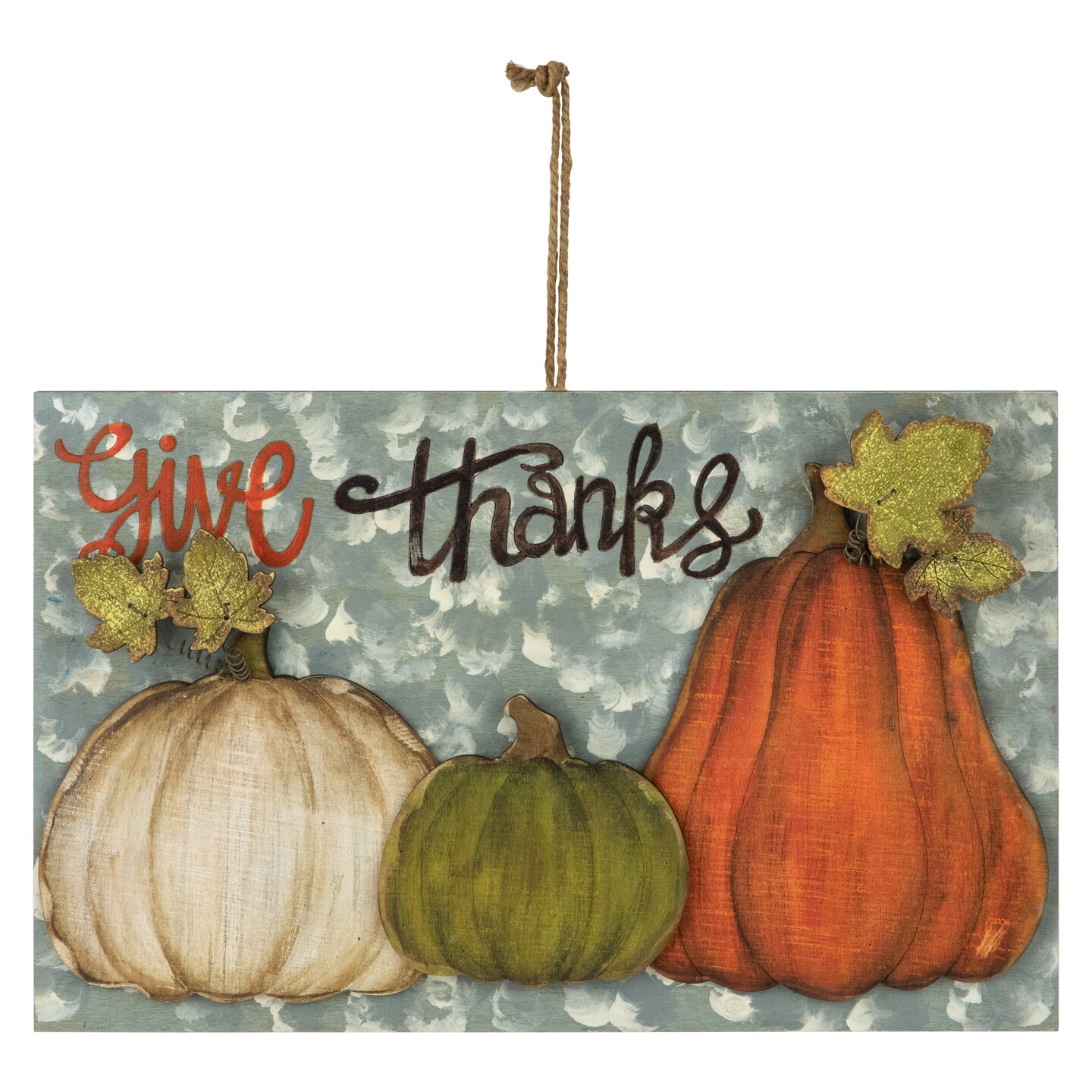Northlight 16.5&#x22; &#x22;Give Thanks&#x22; Fall Harvest Pumpkin Wall Sign