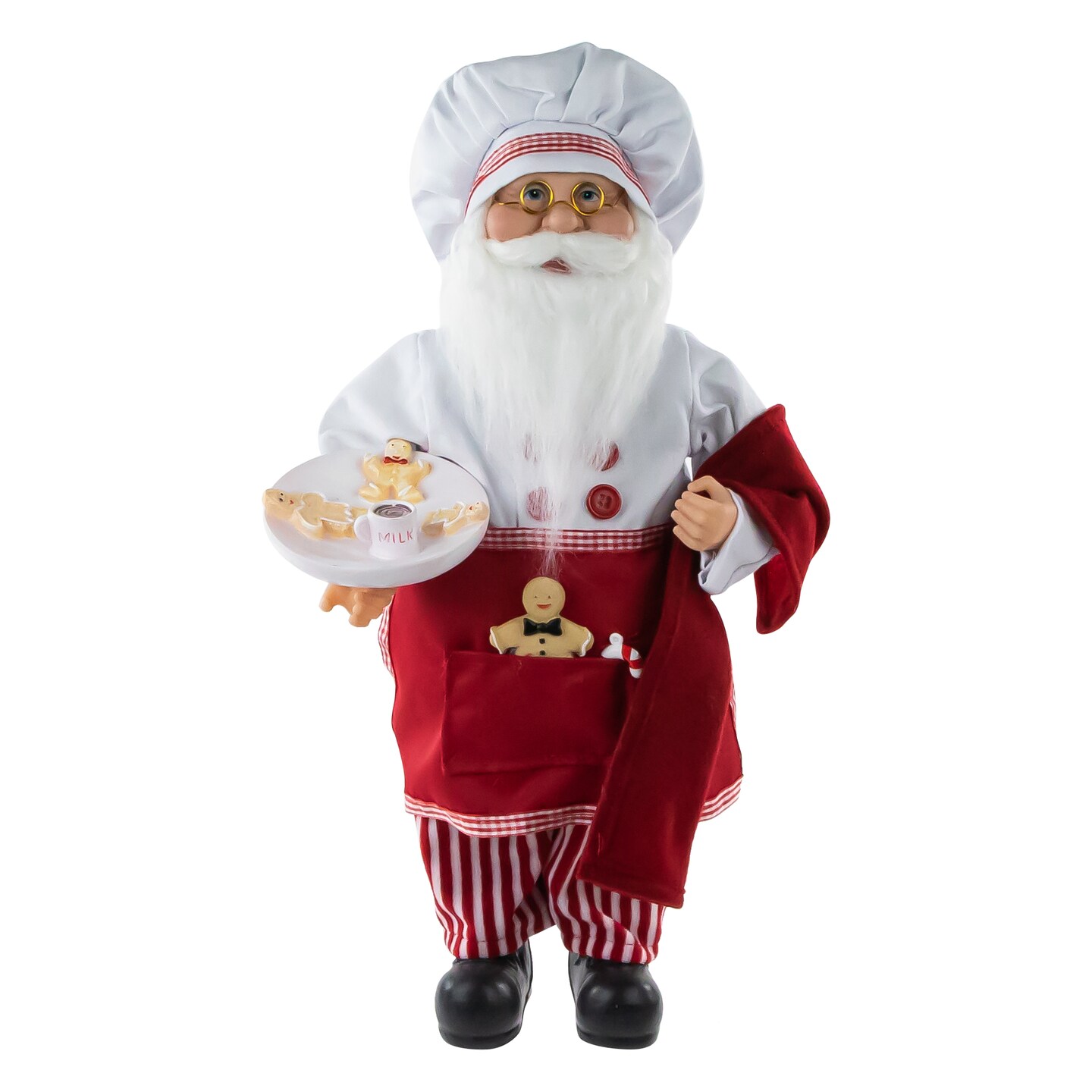 Northlight 16" Chef Santa with Cookies and Napkin Christmas Figure