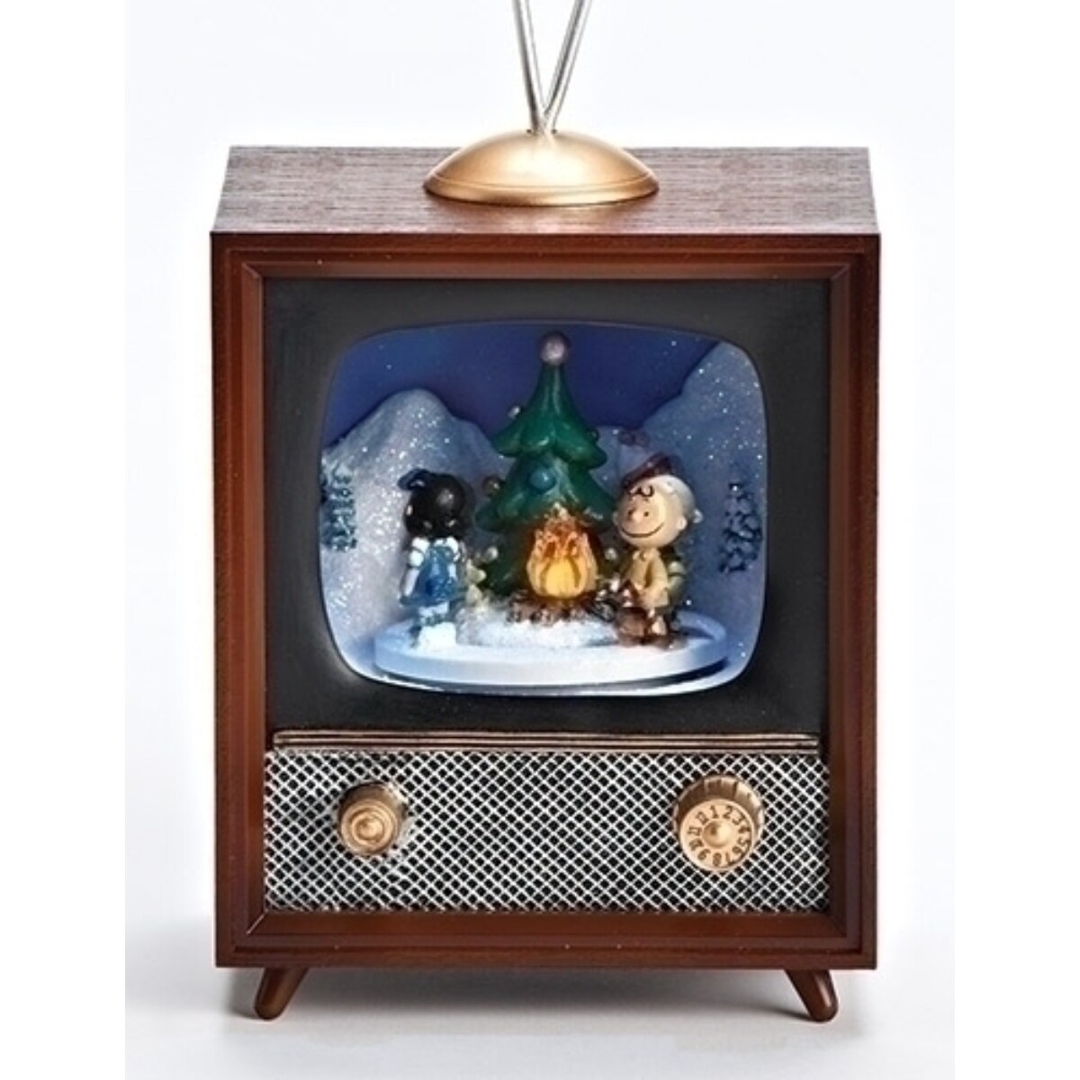 Roman LED Lighted Musical Charlie Brown and Snoopy TV Box Christmas Tabletop Decoration - 5"