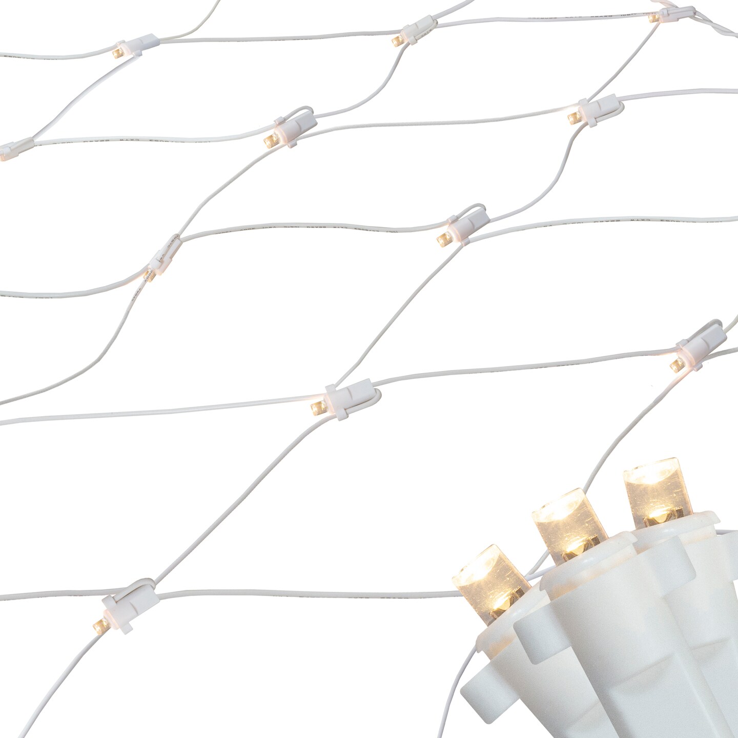 Northlight LED Wide Angle Net Style Christmas Lights - 4' x 6' - Warm White - White Wire